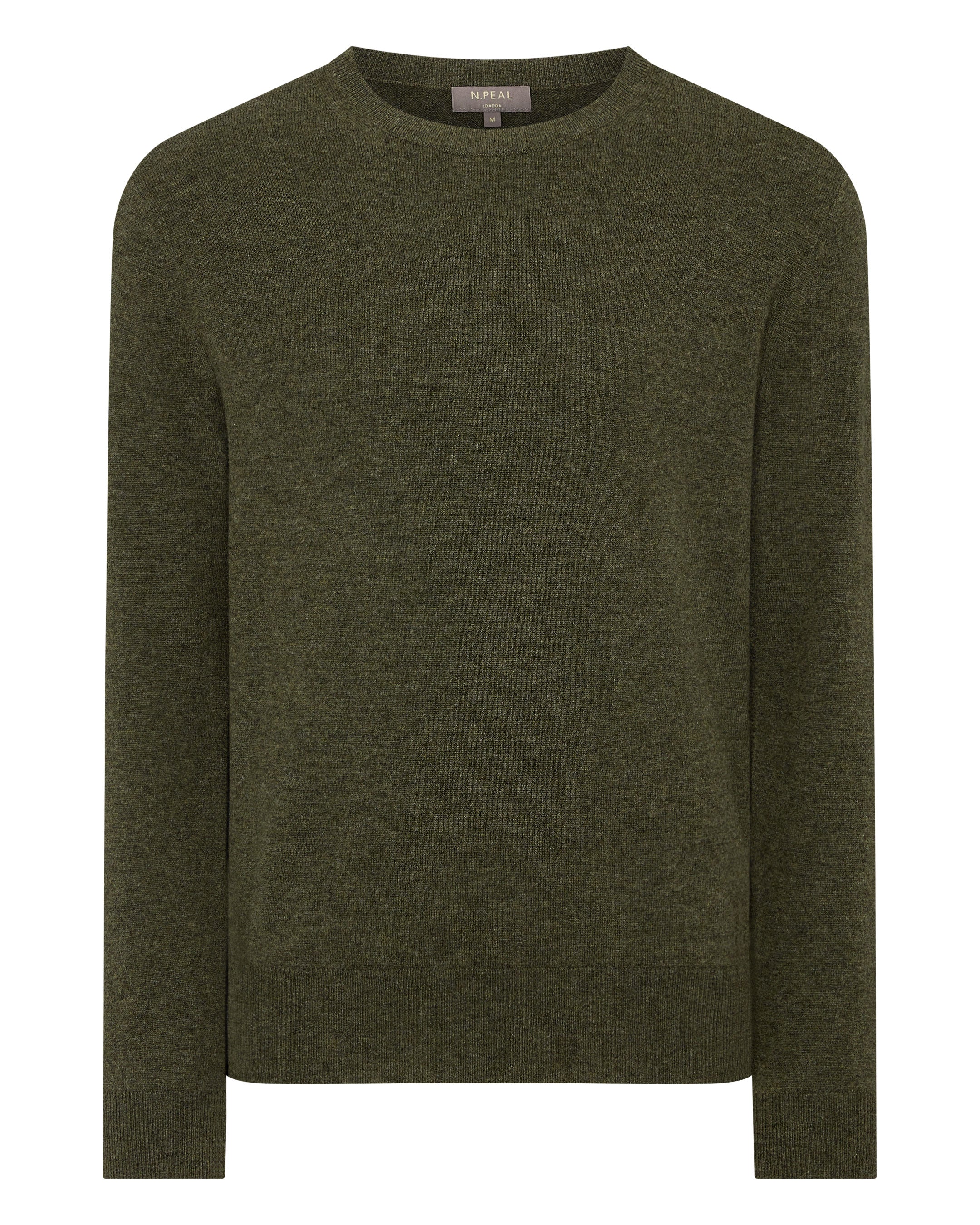 Men's Oxford Round Neck Cashmere Sweater Moss Green