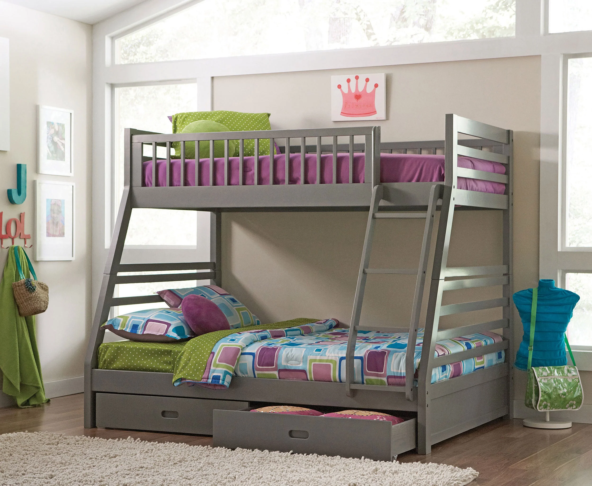 Ashton 2-drawer Wood  Over  Bunk Bed