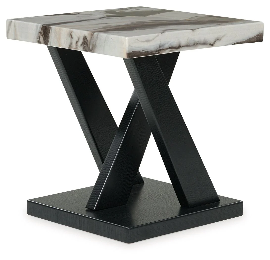 Cendill - Occasional Table Set (Set of 3) - Dark Brown / White / Black