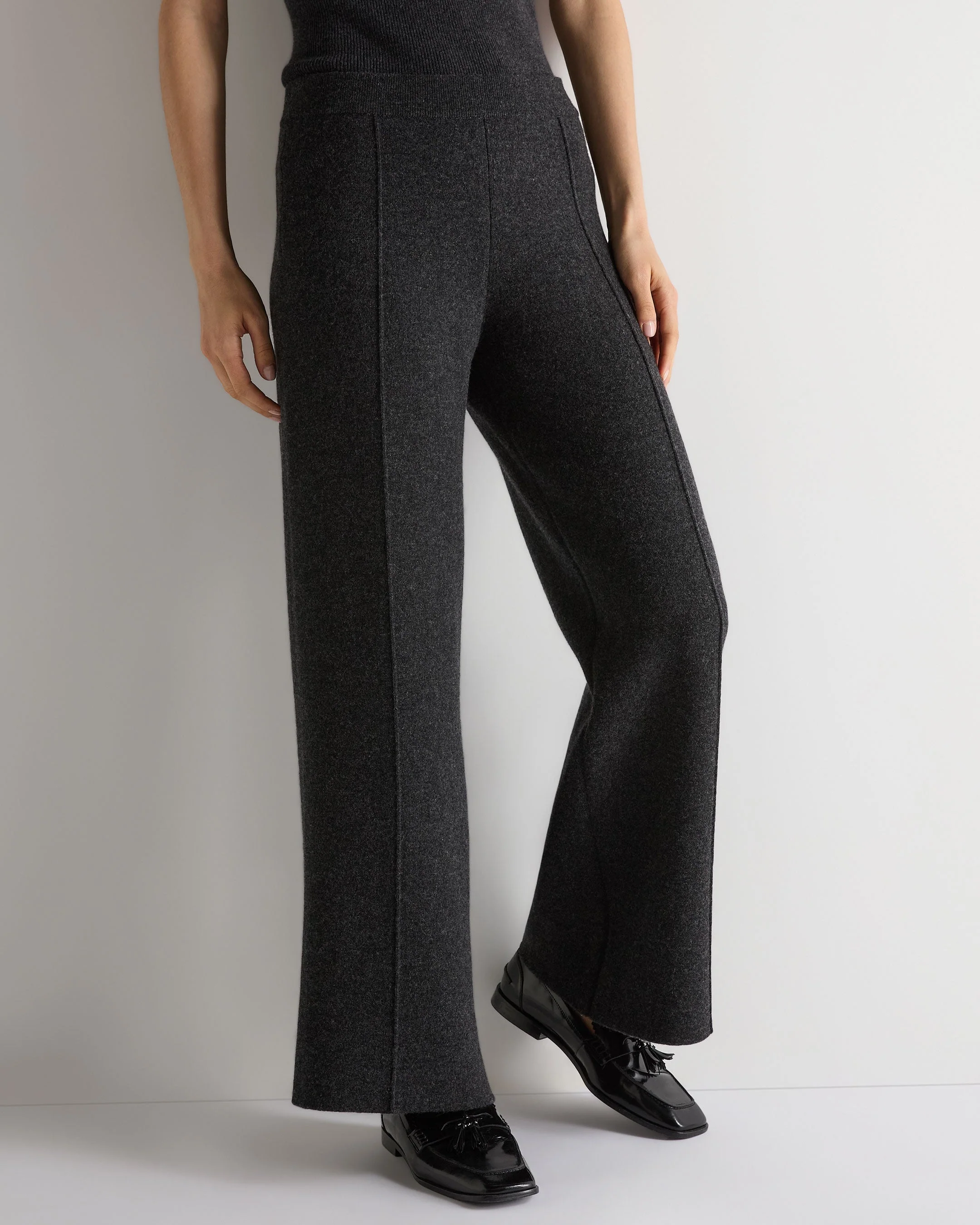 Women's Double Face Pants Dark Graphite Grey