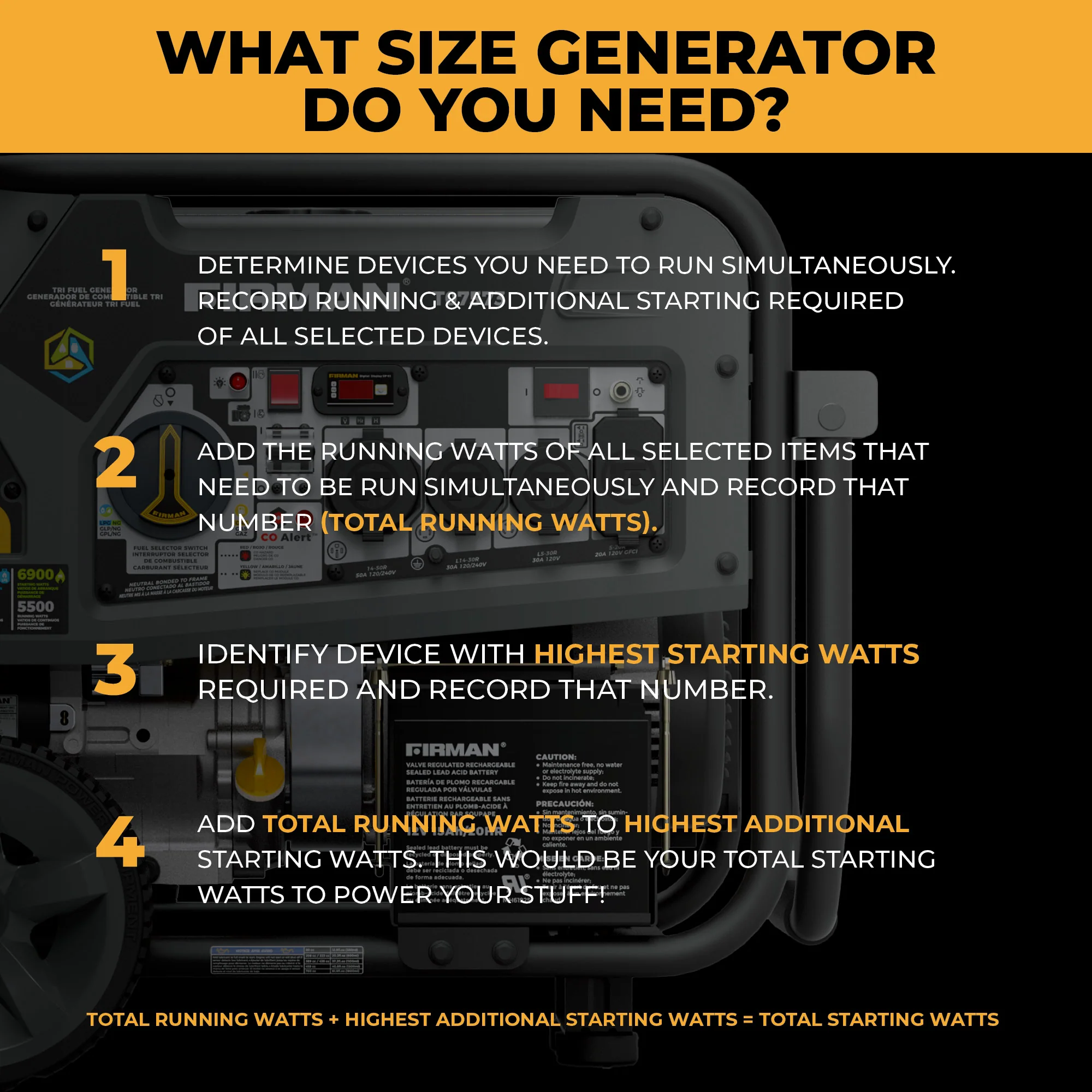 Tri Fuel Portable Generator 9400W Electric Start 120/240V with CO Alert