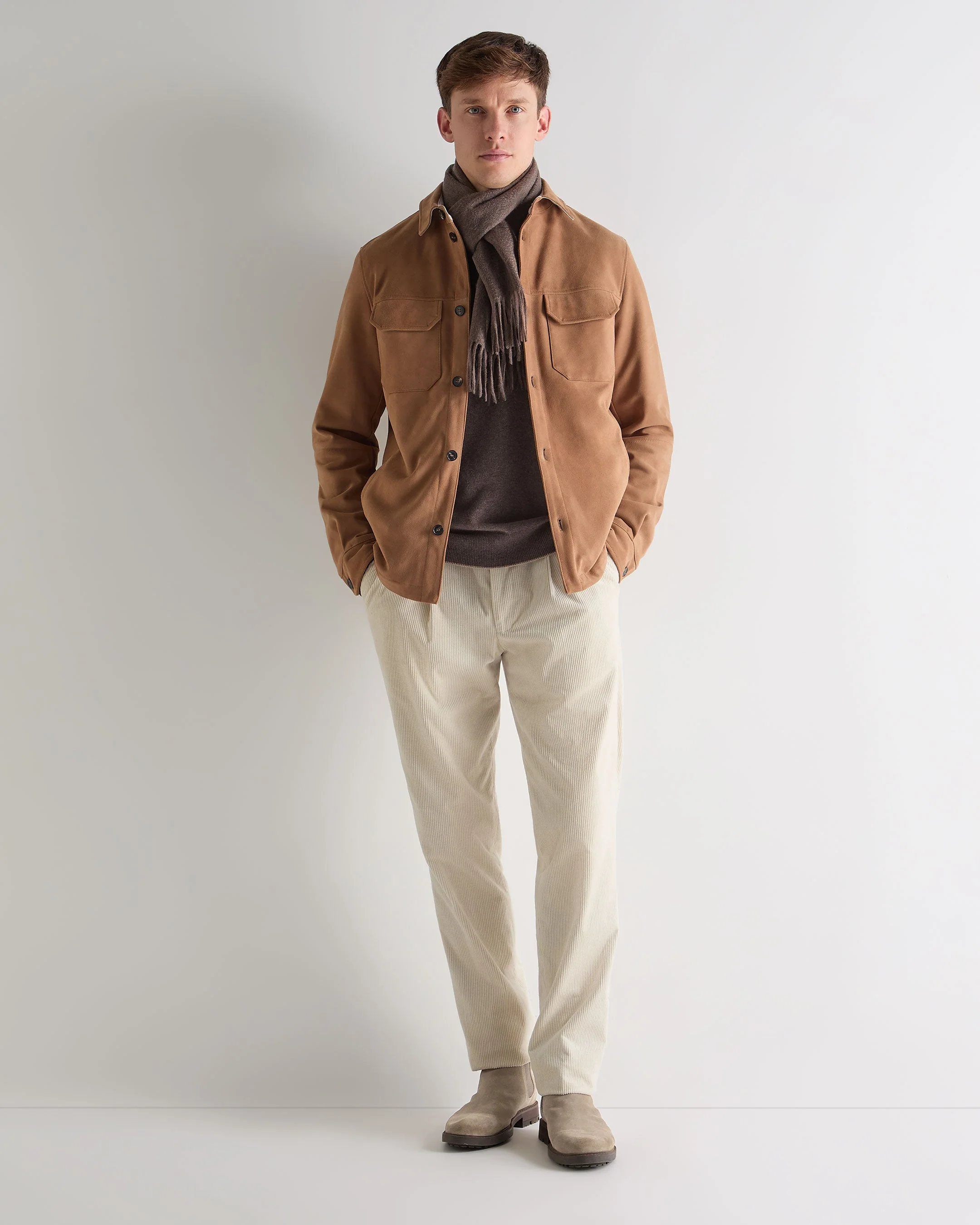 Men's Bridgehampton Suede Jacket Tan Brown