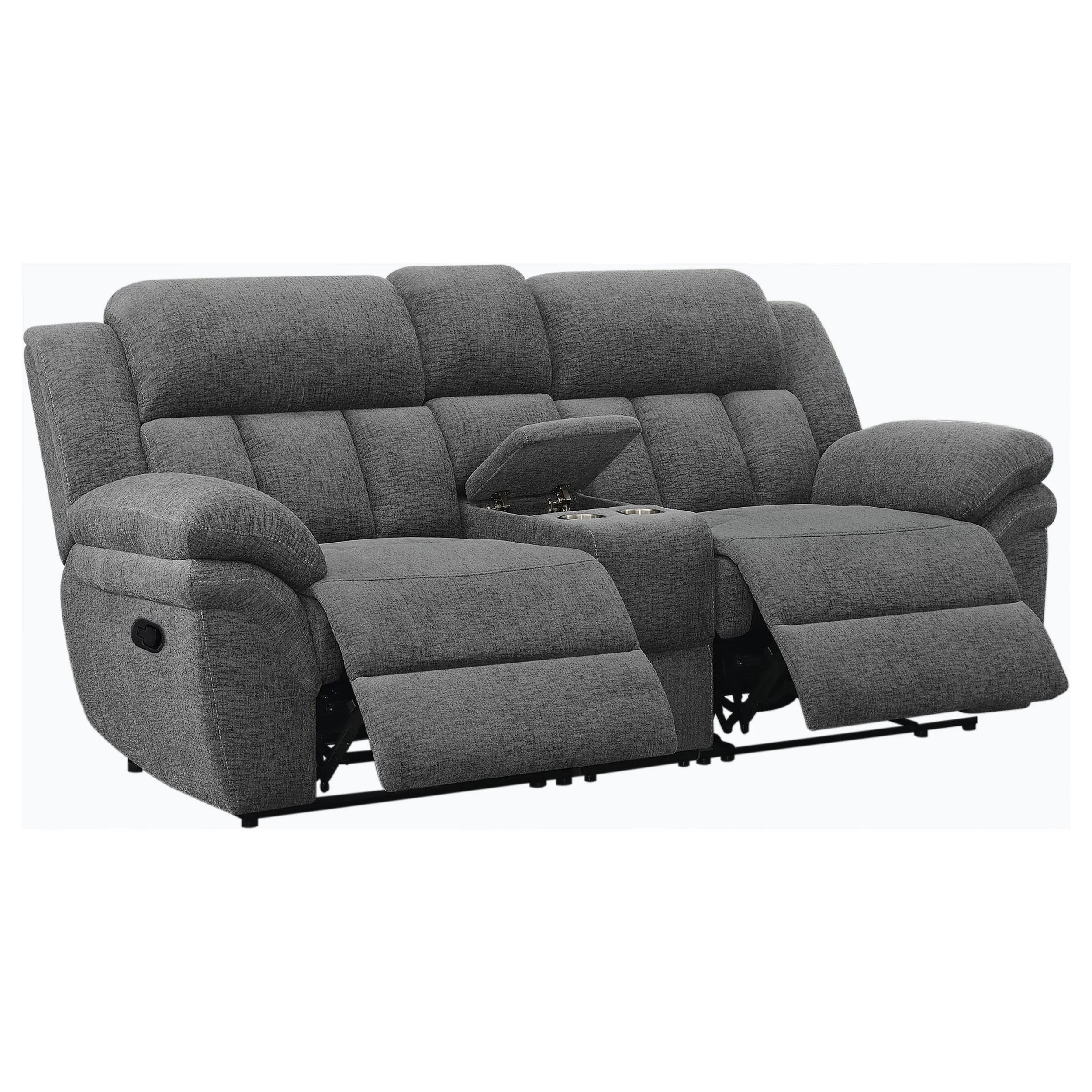 Bahrain Upholstered Motion Loveseat Charcoal