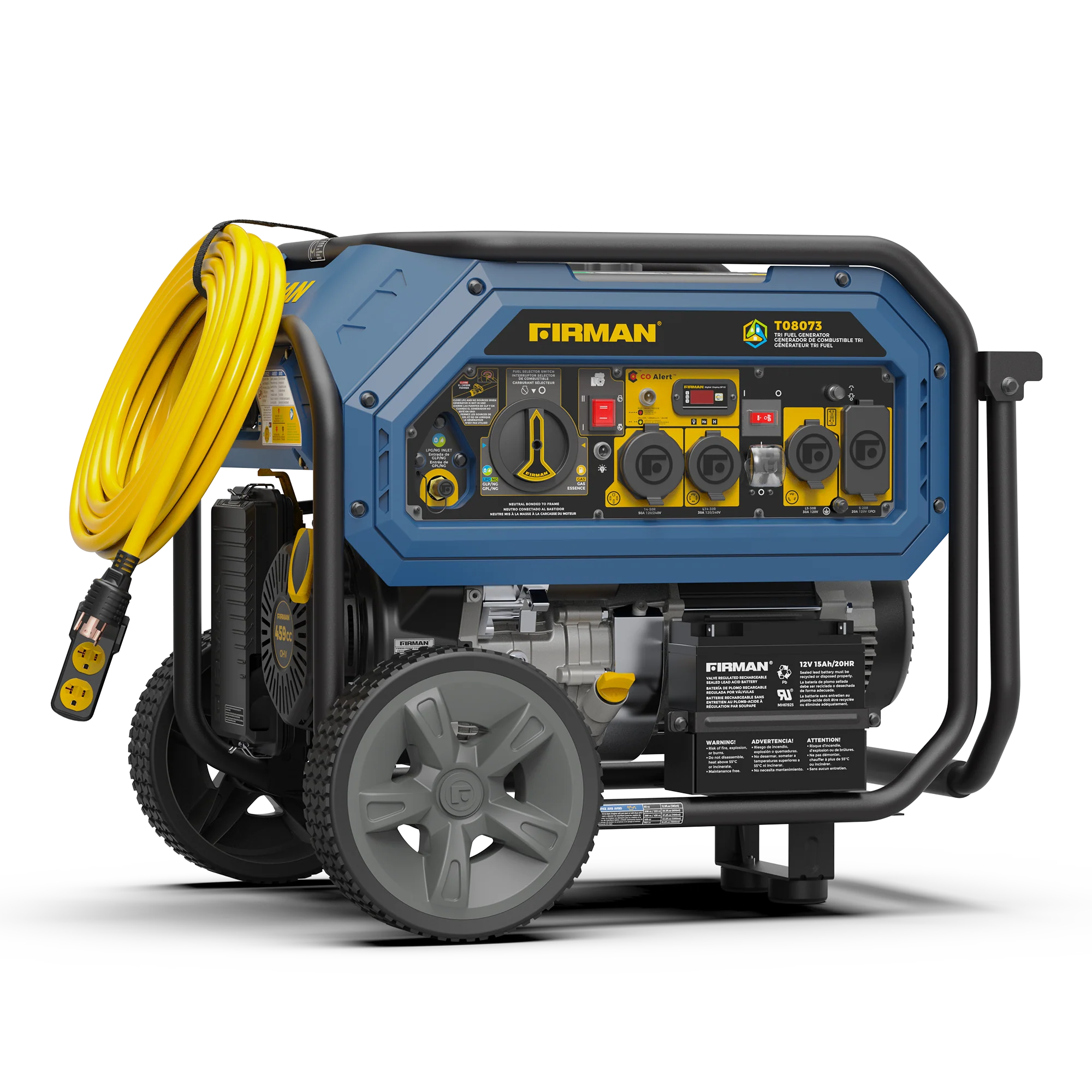 Tri Fuel  Portable Generator 10000/8000W Electric Start With CO Alert