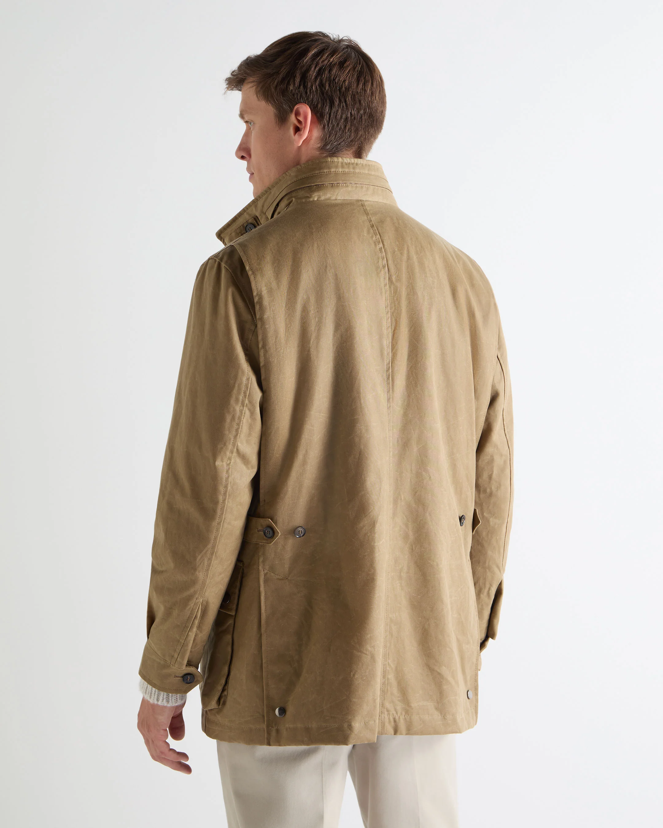 Men's Wax Jacket Taupe Brown