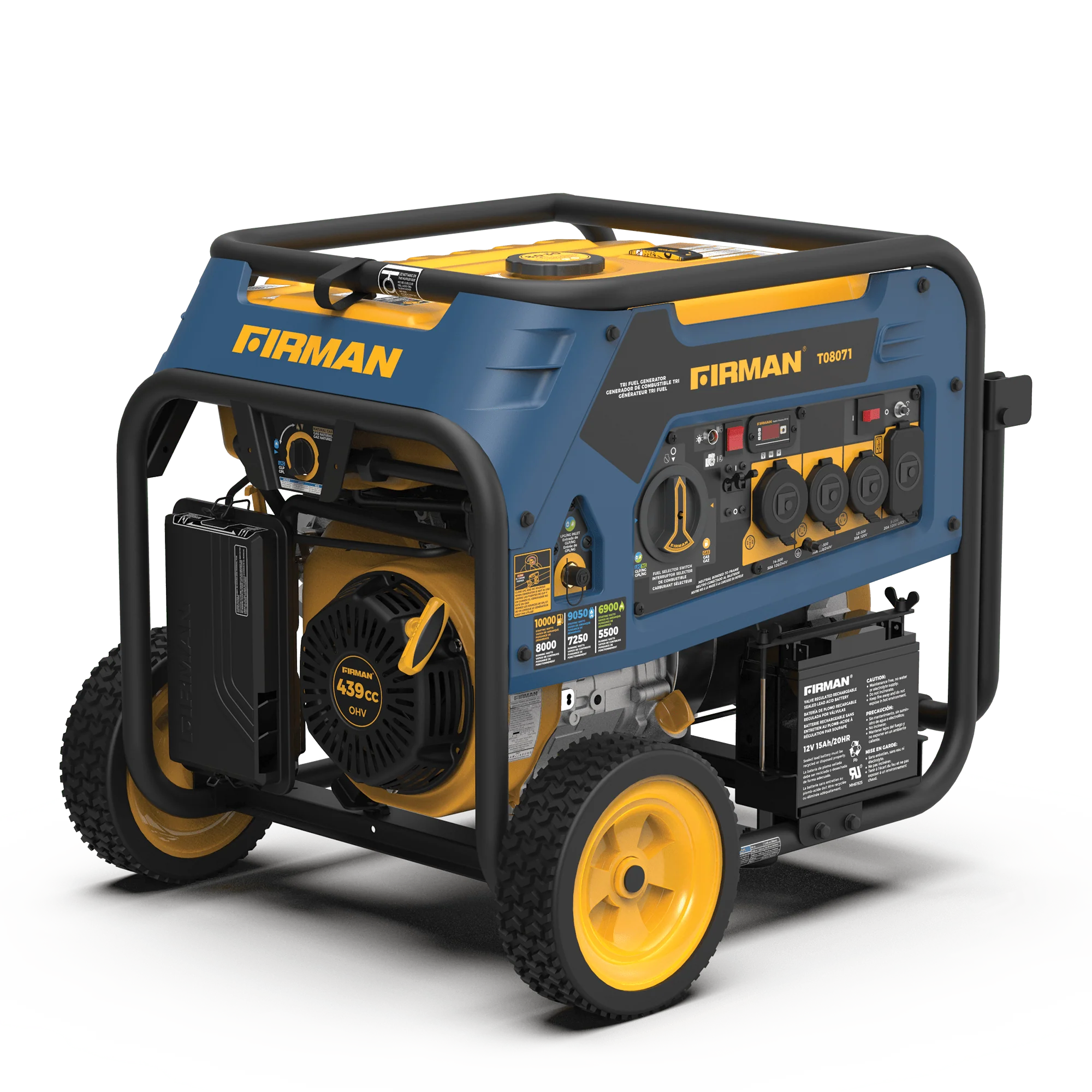 Tri Fuel Portable Generator 8000W Electric Start 120/240V