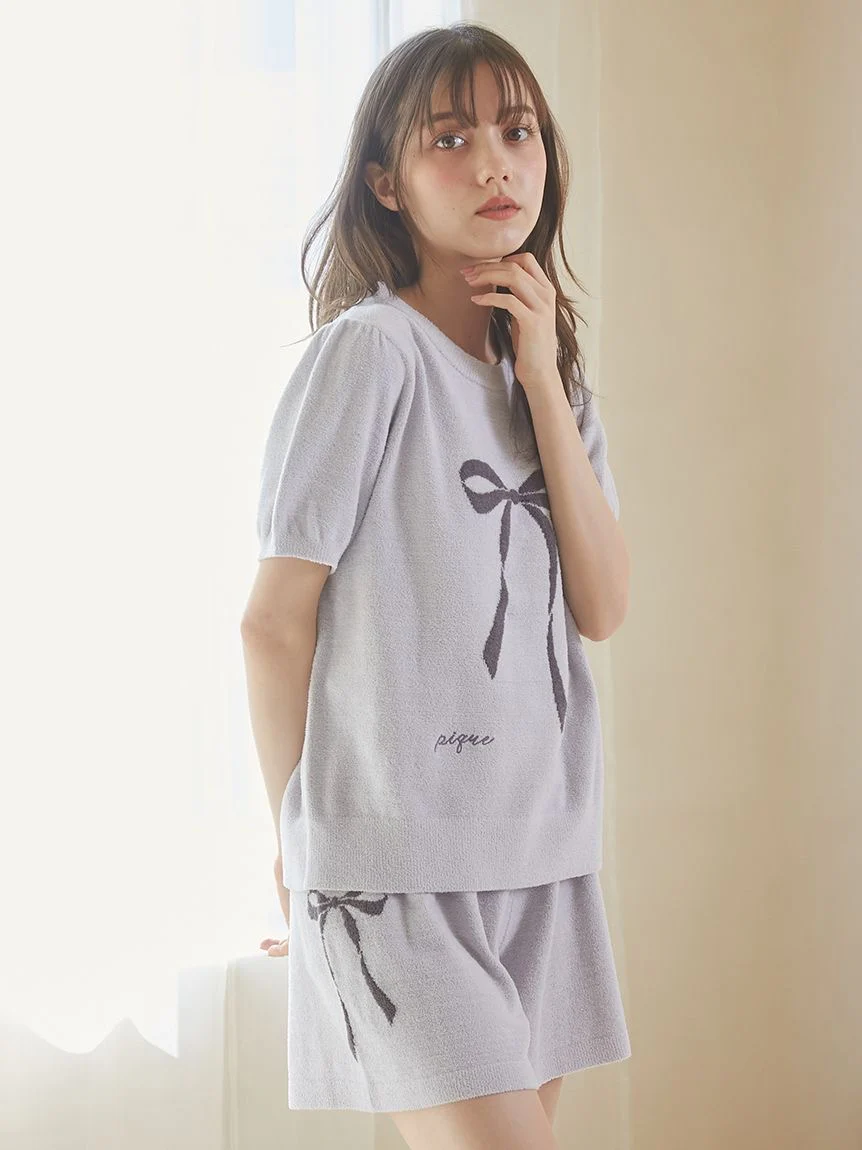 Ribbon Jacquard Pullover Sweater