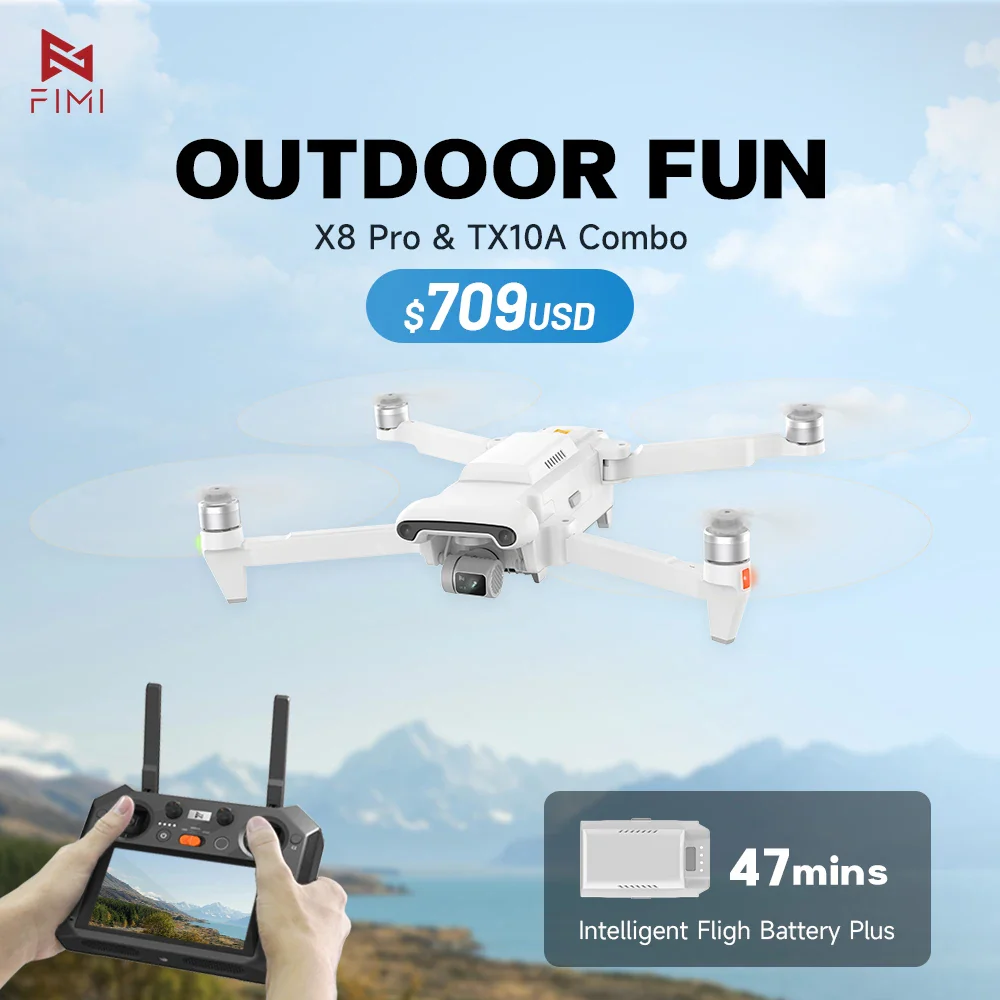 FIMI X8 Pro Camera Drone With Tri-Directional Obstacle Sensing