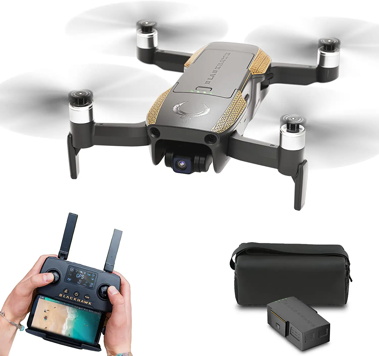 EXO Blackhawk 2 Pro - Professional 48MP 4K HD HDR Drone. 5 Mile Range, 35 Minute Battery, Obstacle Avoidance, 4K HD UHD Camera. 1/1.3in CMOS Sensor, 48MP, Follow-Me, Return to Home, +15 more. Industry-Leading Professional Drone. Professional Camera D