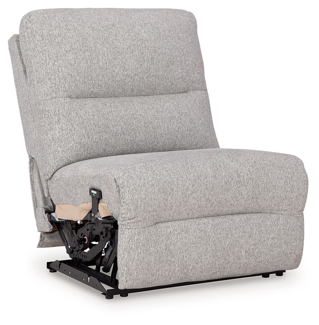 Acklen Place - Power Armless Recliner With Adj Headrest - Pewter