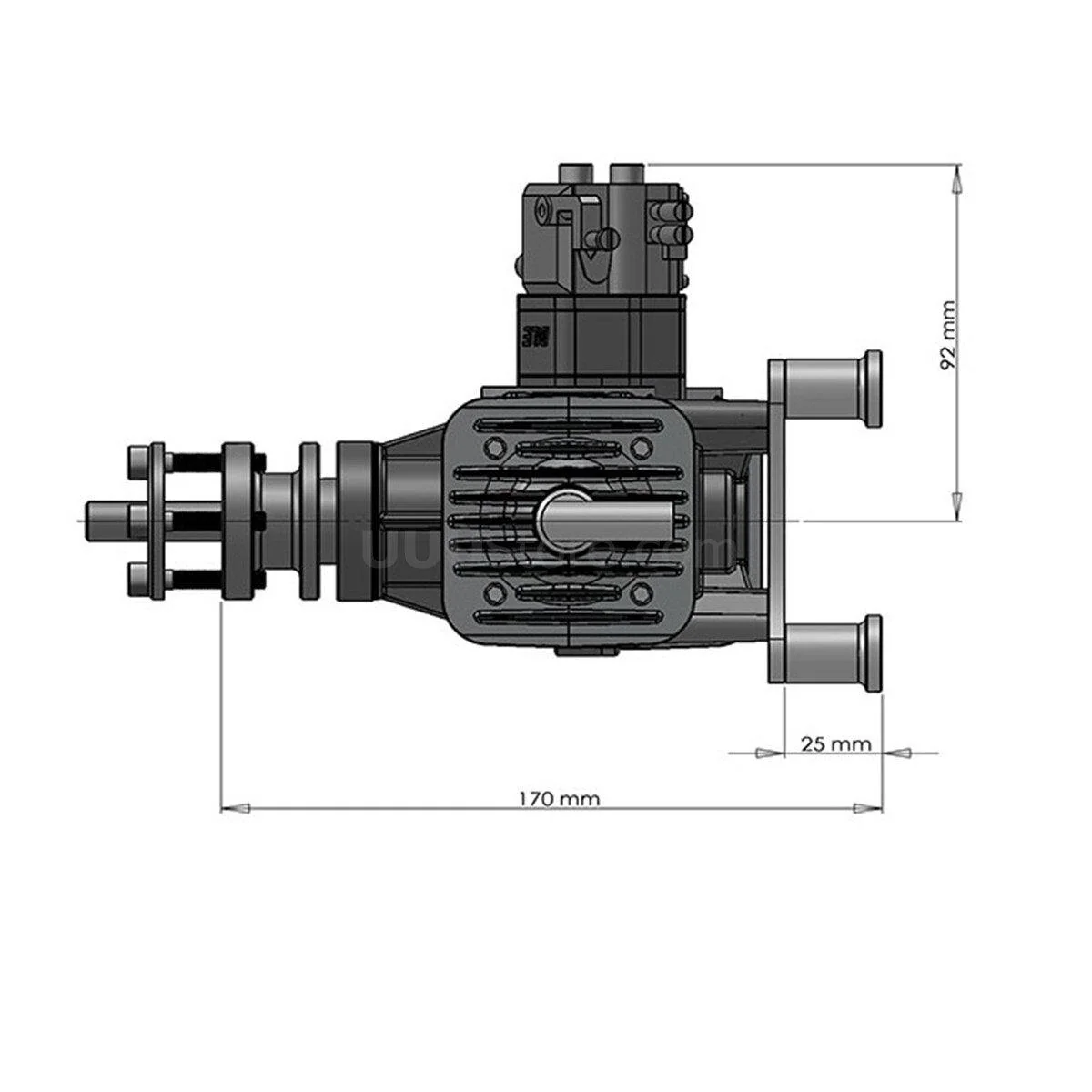 DLE60 60CC Twin Gasoline Engine UAV power system W/Electronic Igniton Muffler For RC Airplane