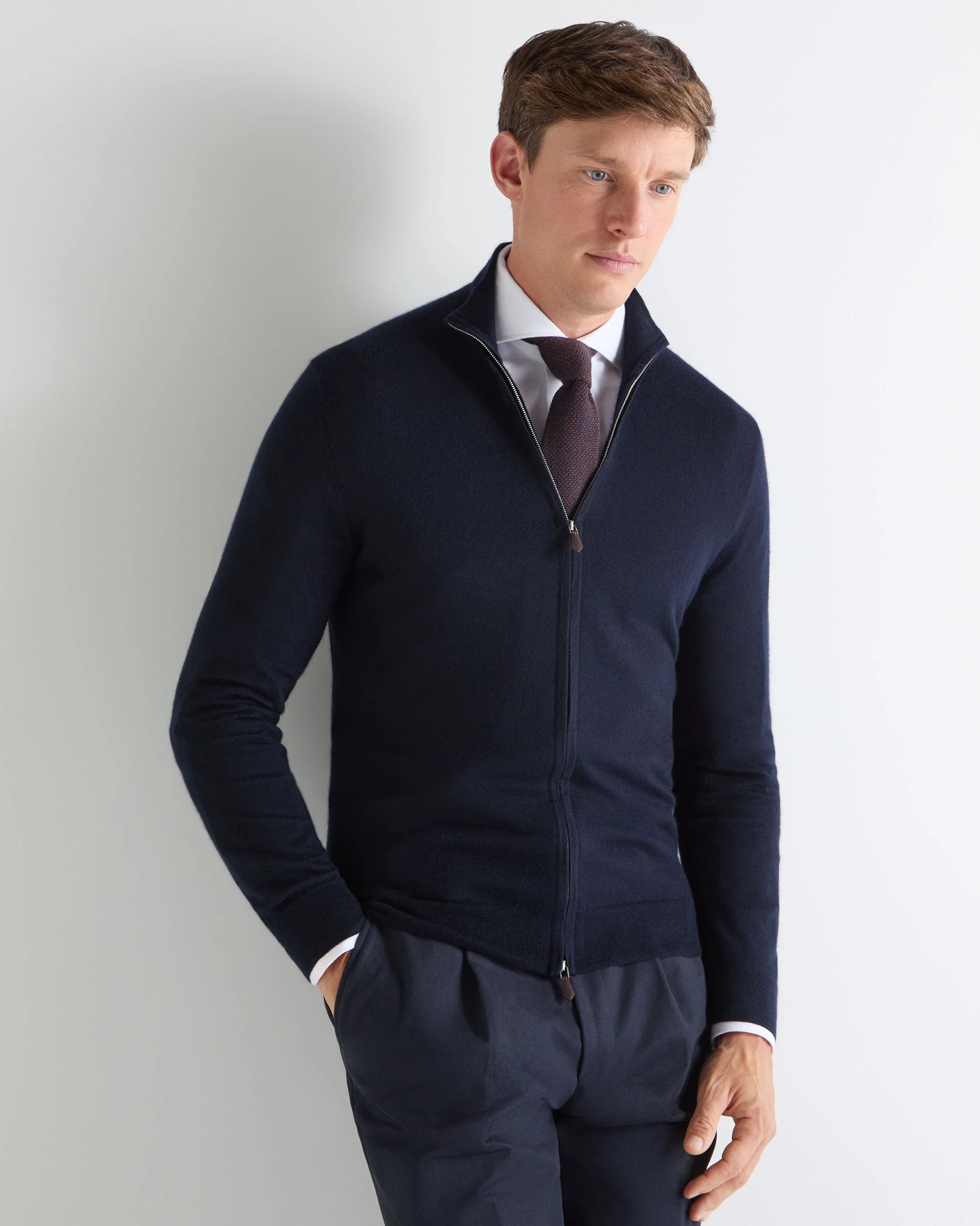 TUCCI SUPERFINE FULL ZIP Navy Blue