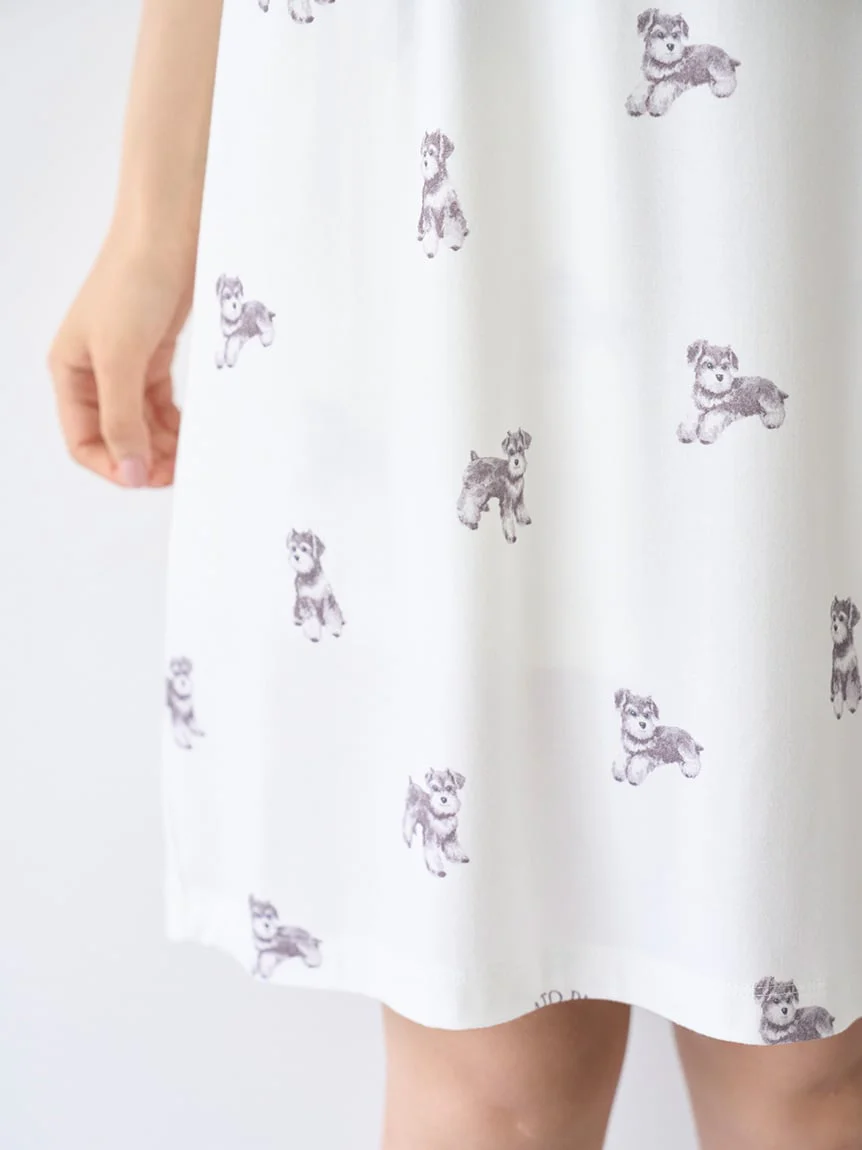 Summer Schnauzer Cut-and-sew Dress