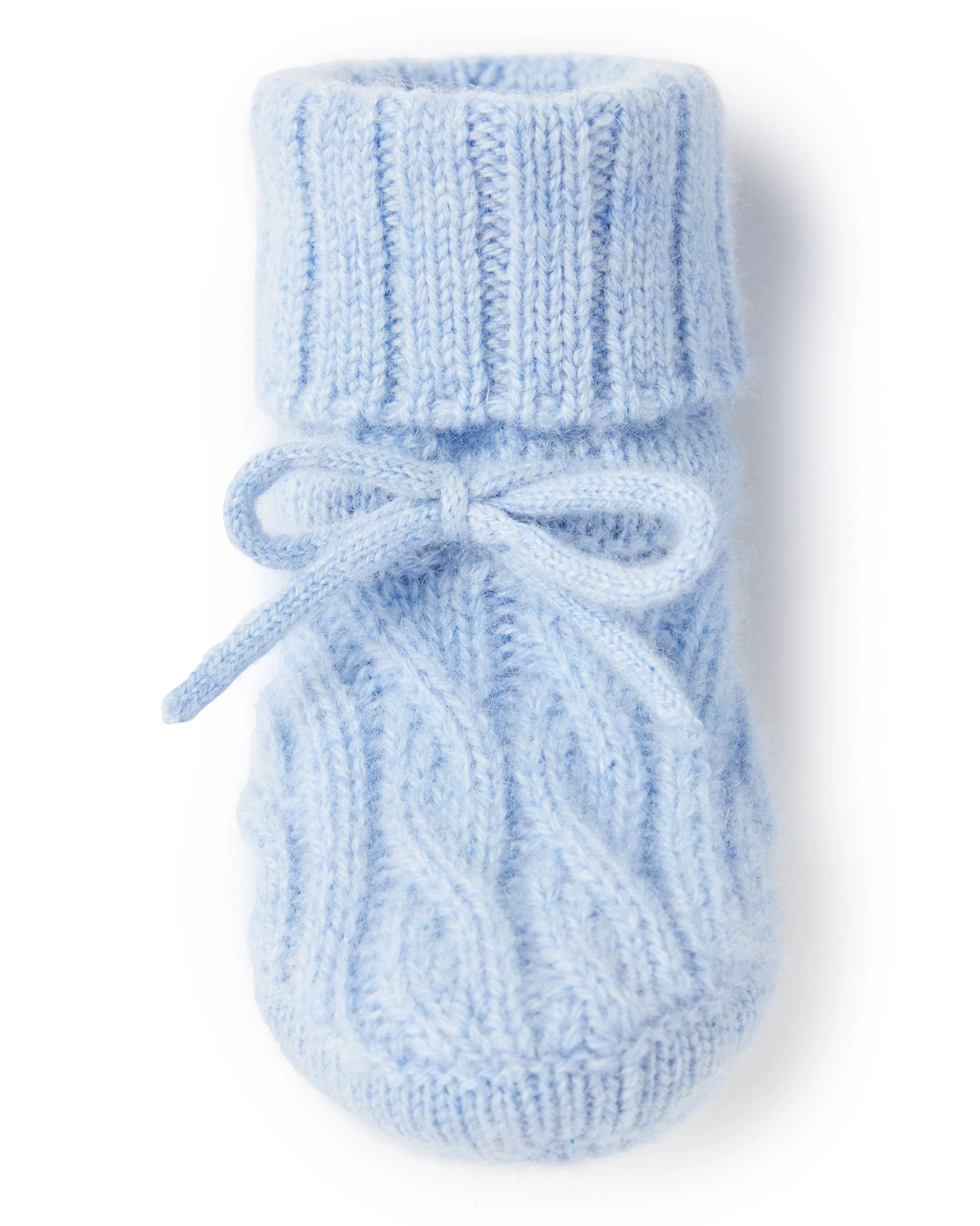 Cable Cashmere Booties Cornflower Blue