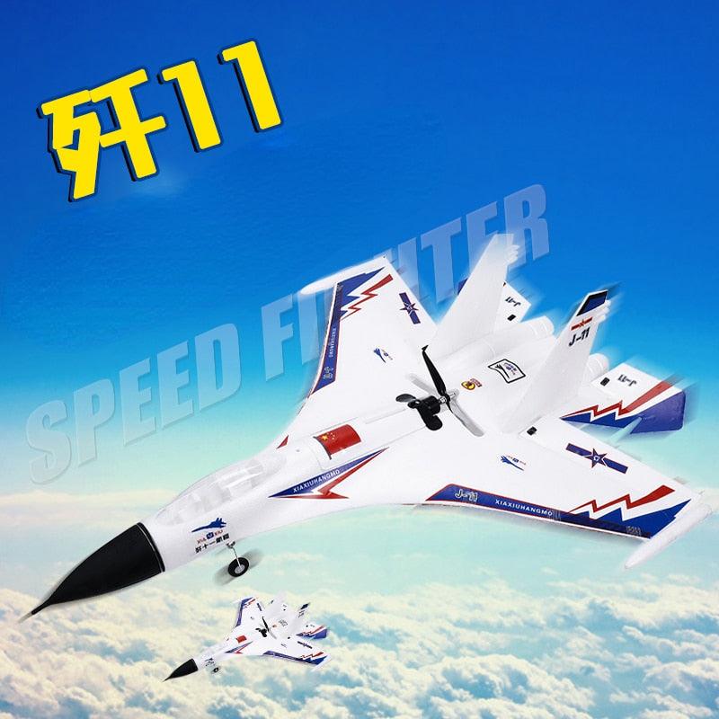 2000m RC Foam J11 Plane - with GPS 2.4G 6Ch Remote Control Glider Fighter Smart Balance Aircraft Toys for Adults Children