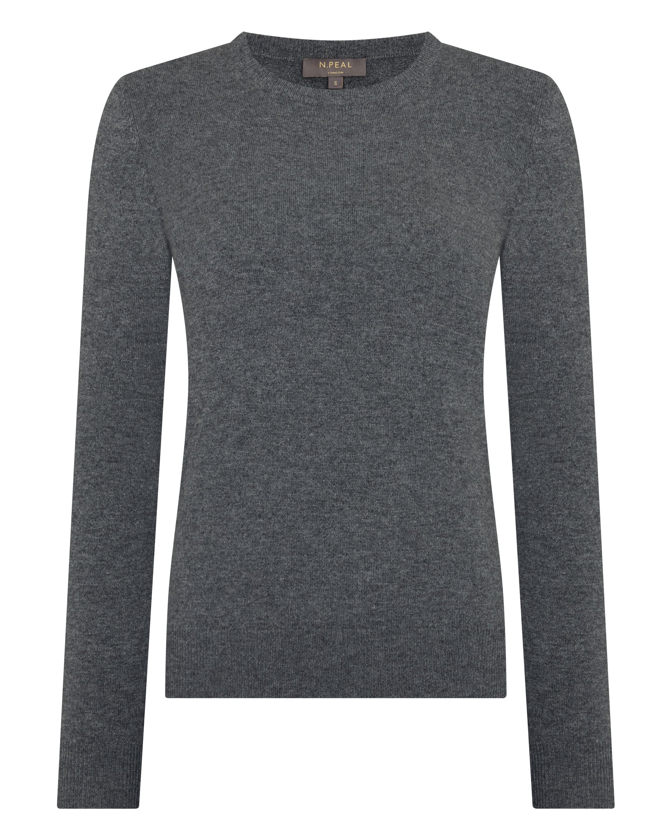 Women's Evie Classic Round Neck Cashmere Sweater Elephant Grey