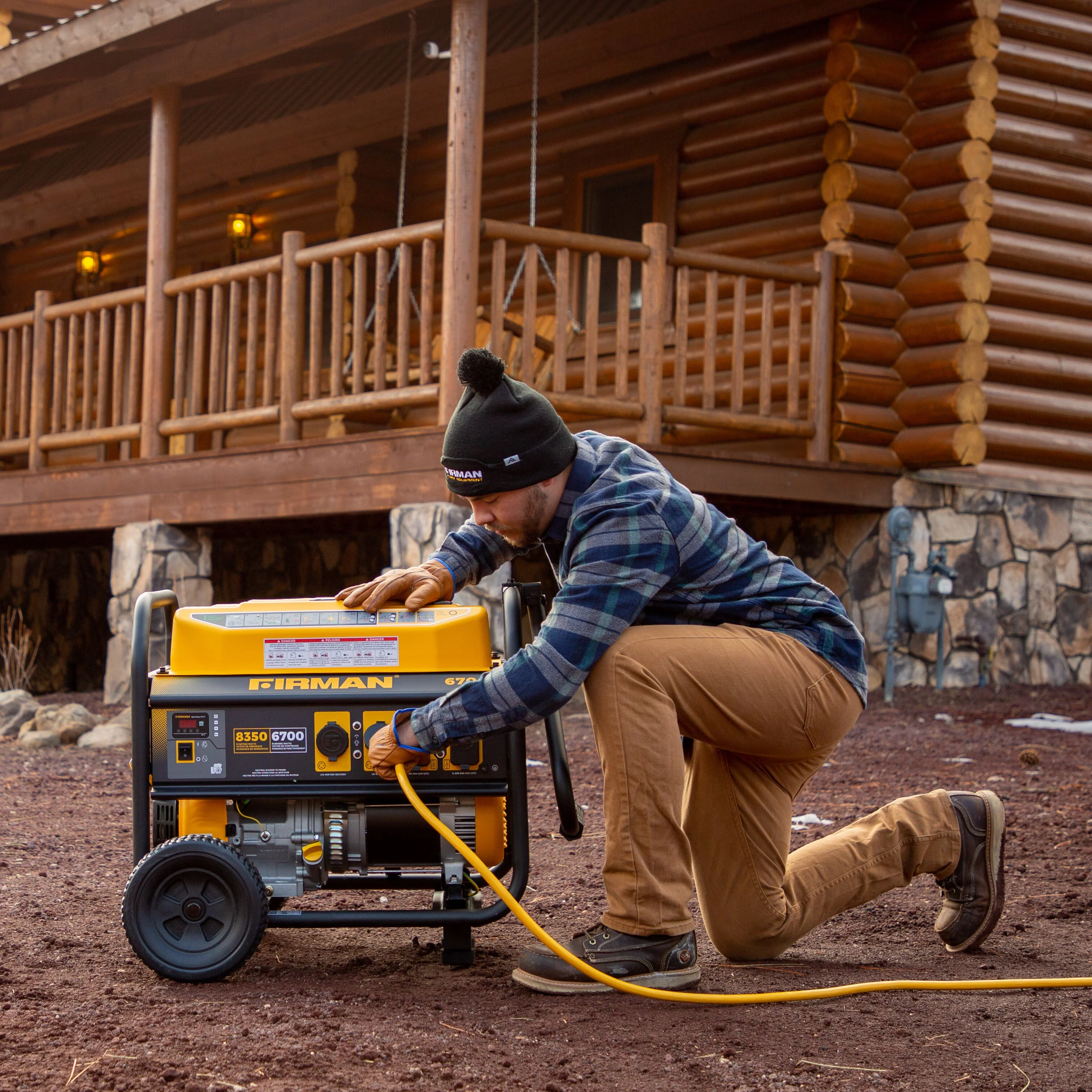 Gas Portable Generator 8350W Recoil Start 120/240V