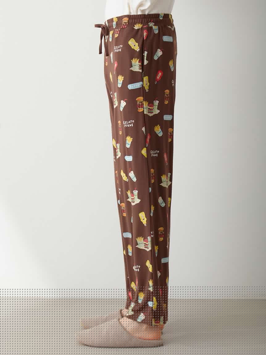 [Hirano Toshiyuki] Men's Hamburger Print Long Pants