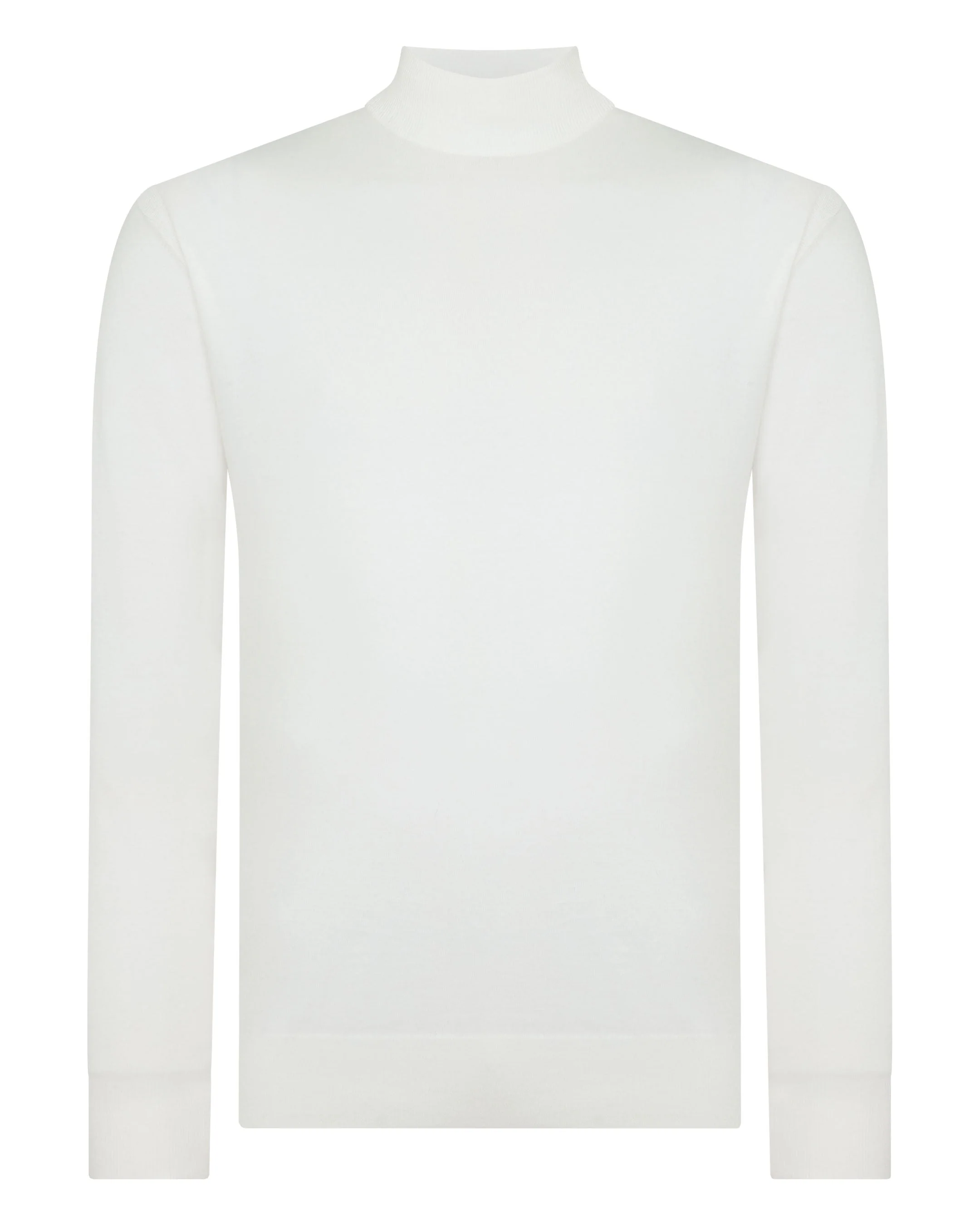 Men's Cotton Mock Neck Top White