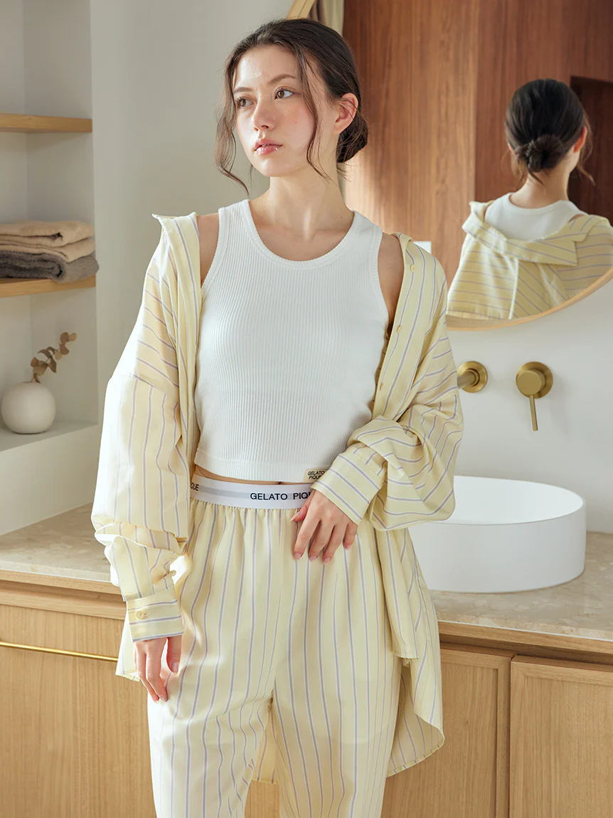 Striped Shirt Long Sleeve Pajama Shirt