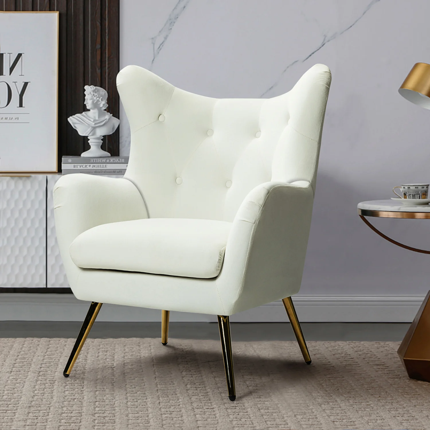 Arama Accent Chair in Ivory