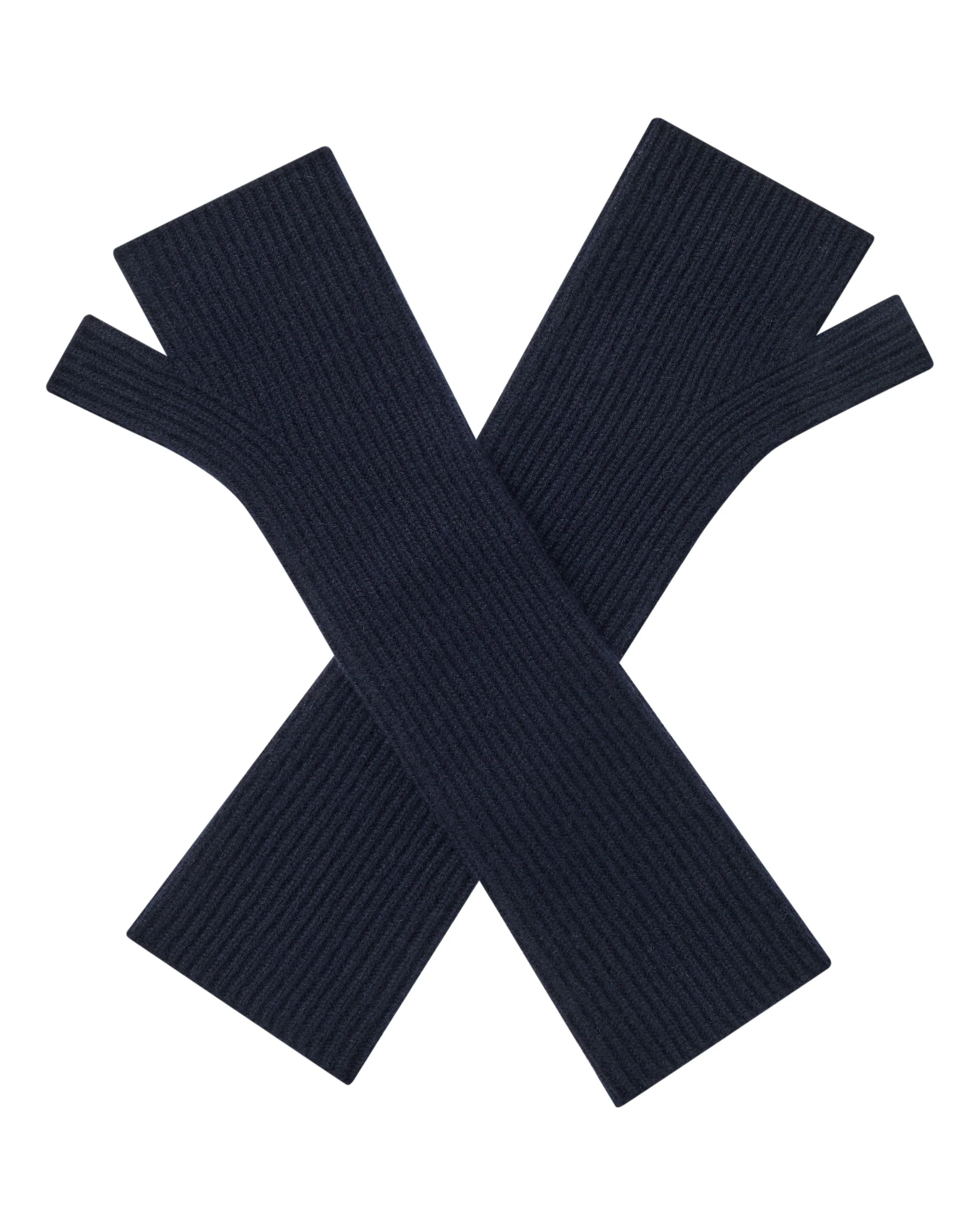 Women's Long Cashmere Wristwarmers Navy Blue