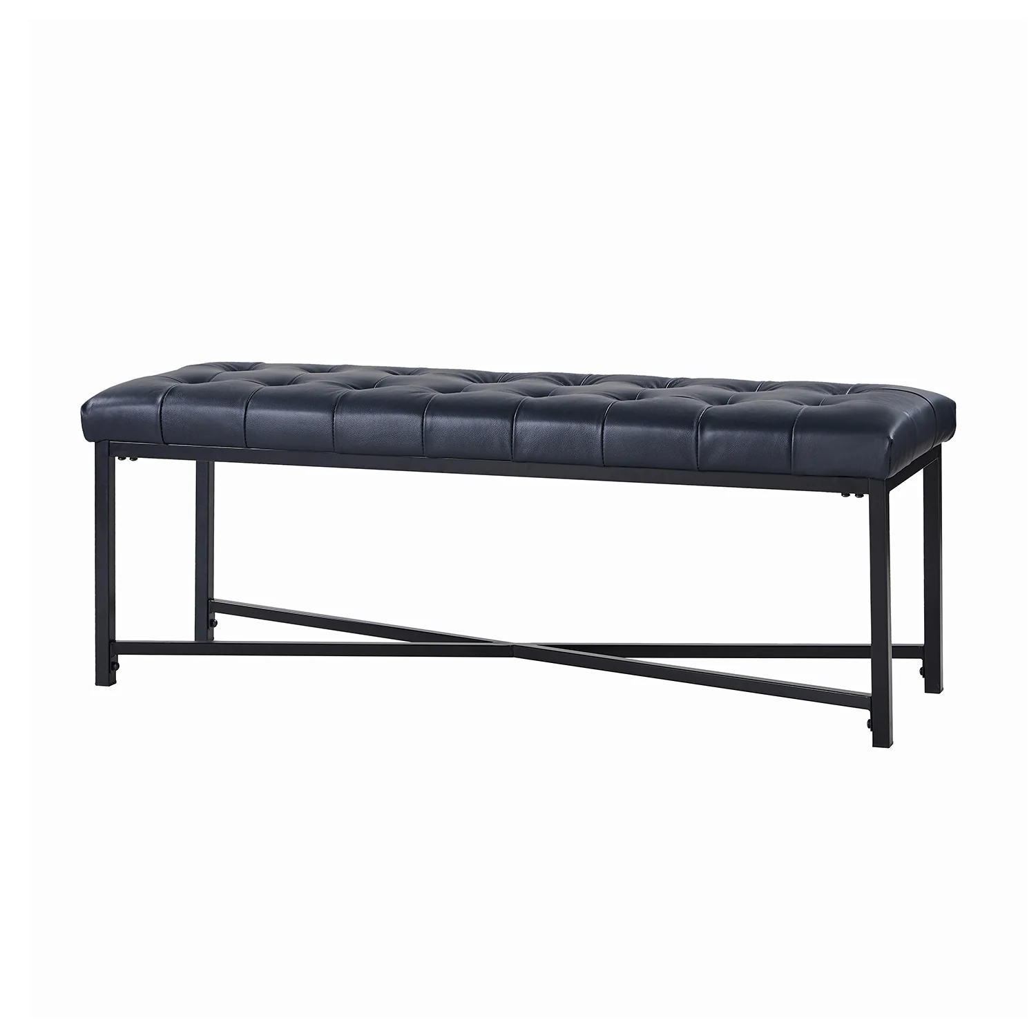 Arnold Upholstered Flip Top Storage Bench in Navy