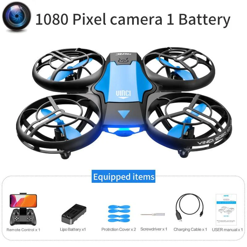 4DRC V8 Mini Drone - 4K 1080P HD Wide Angle Camera WiFi FPVDrone Height Keep Foldable Quadcopter Toy Gift