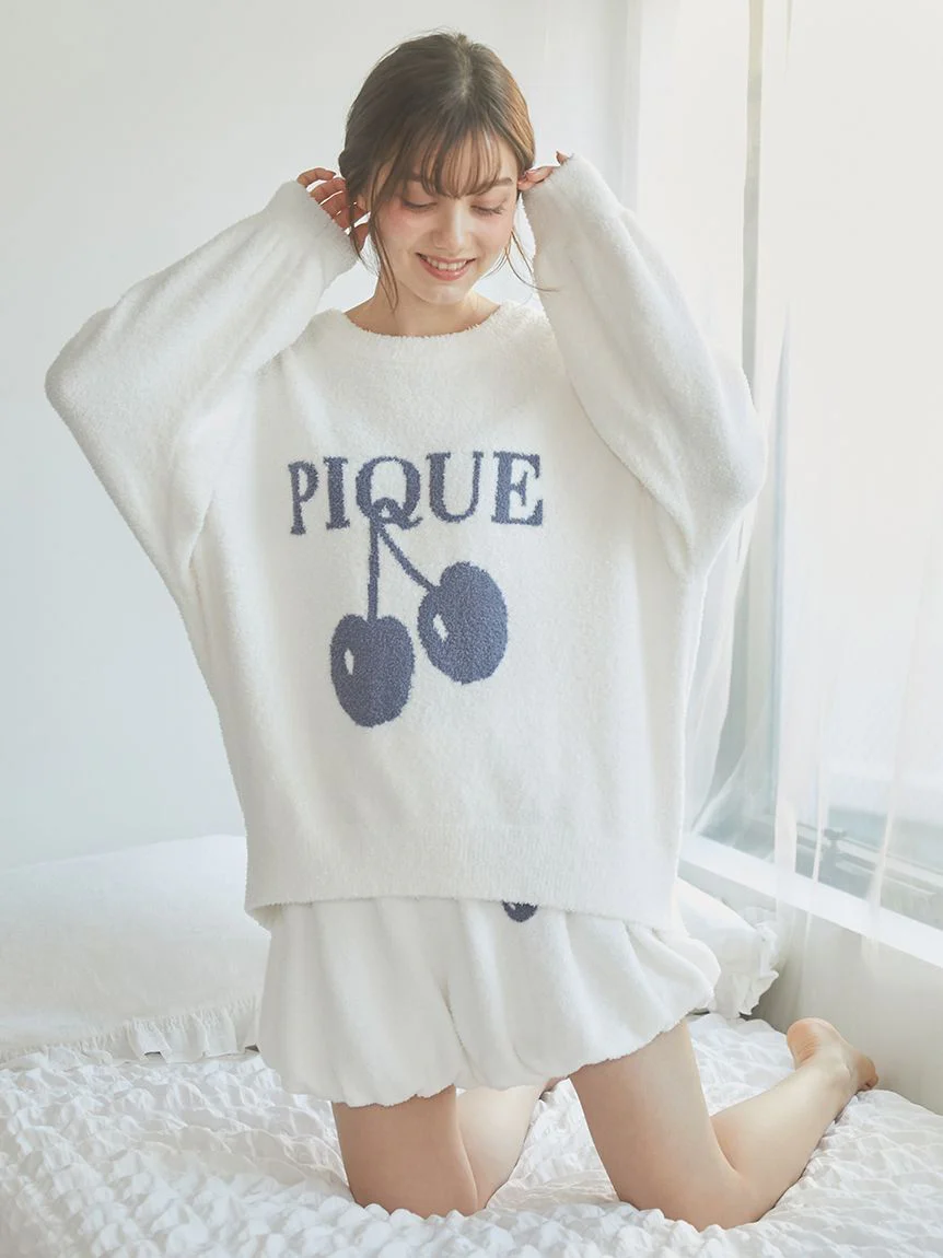Baby Moco Cherry Jacquard Pullover Sweater
