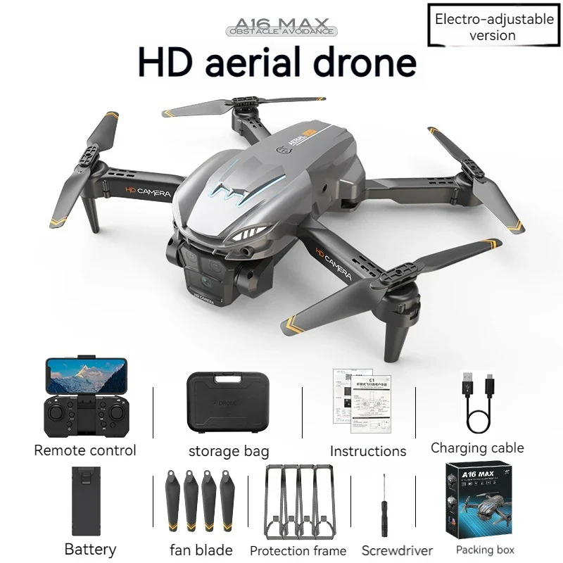 A16 MAX Drones - Professional ESC HD Triple Camera-360° Obstacle Avoidance-Optical Stream Positioning Quadcopter