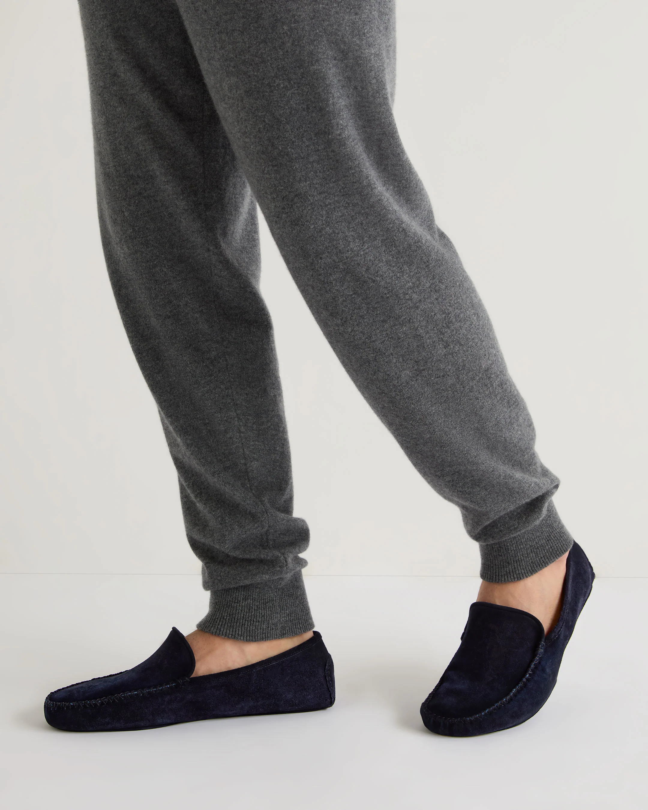 Unisex Suede Moccasin Navy Blue