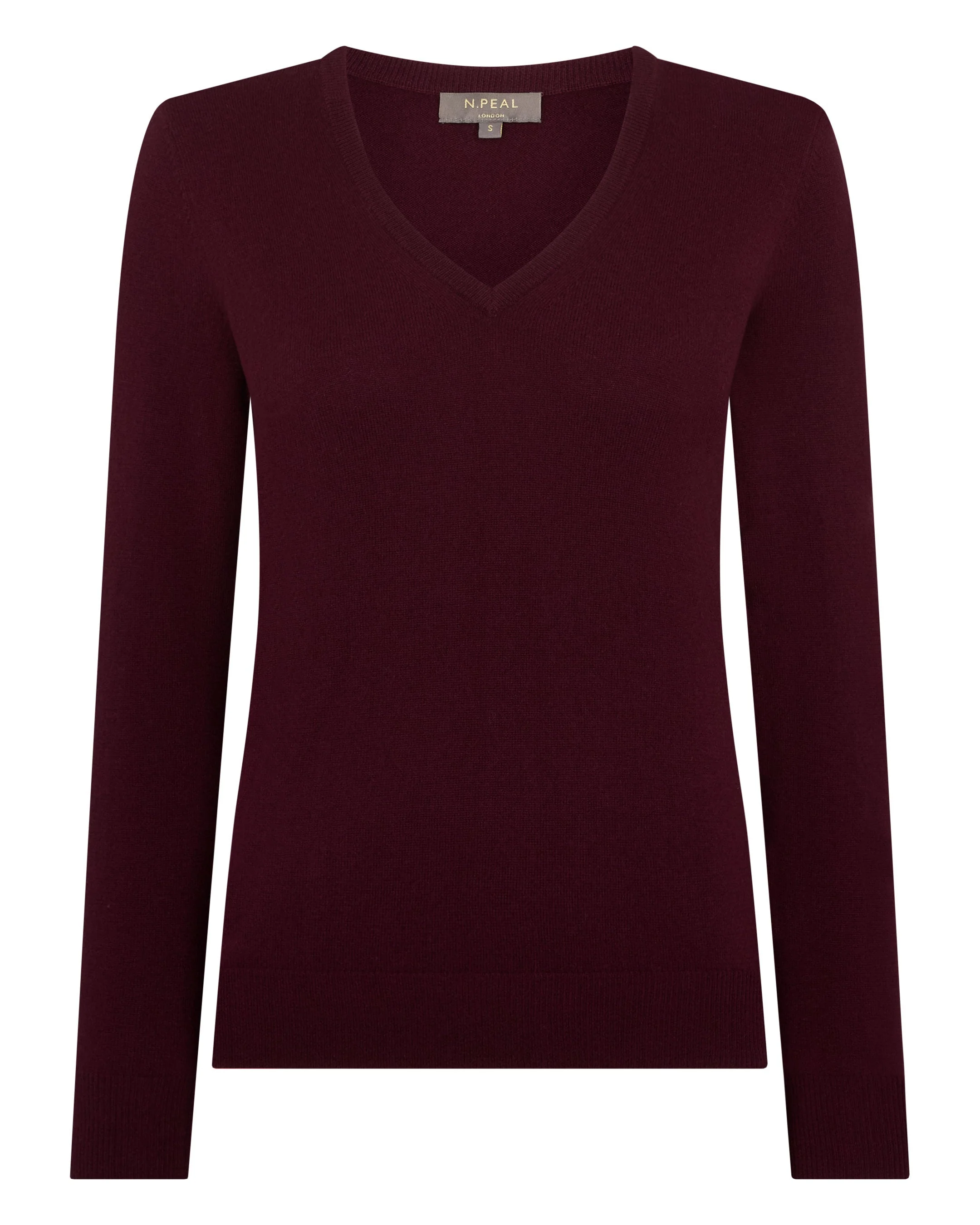 Women's Phoebe V Neck Cashmere Sweater Bordeaux Red