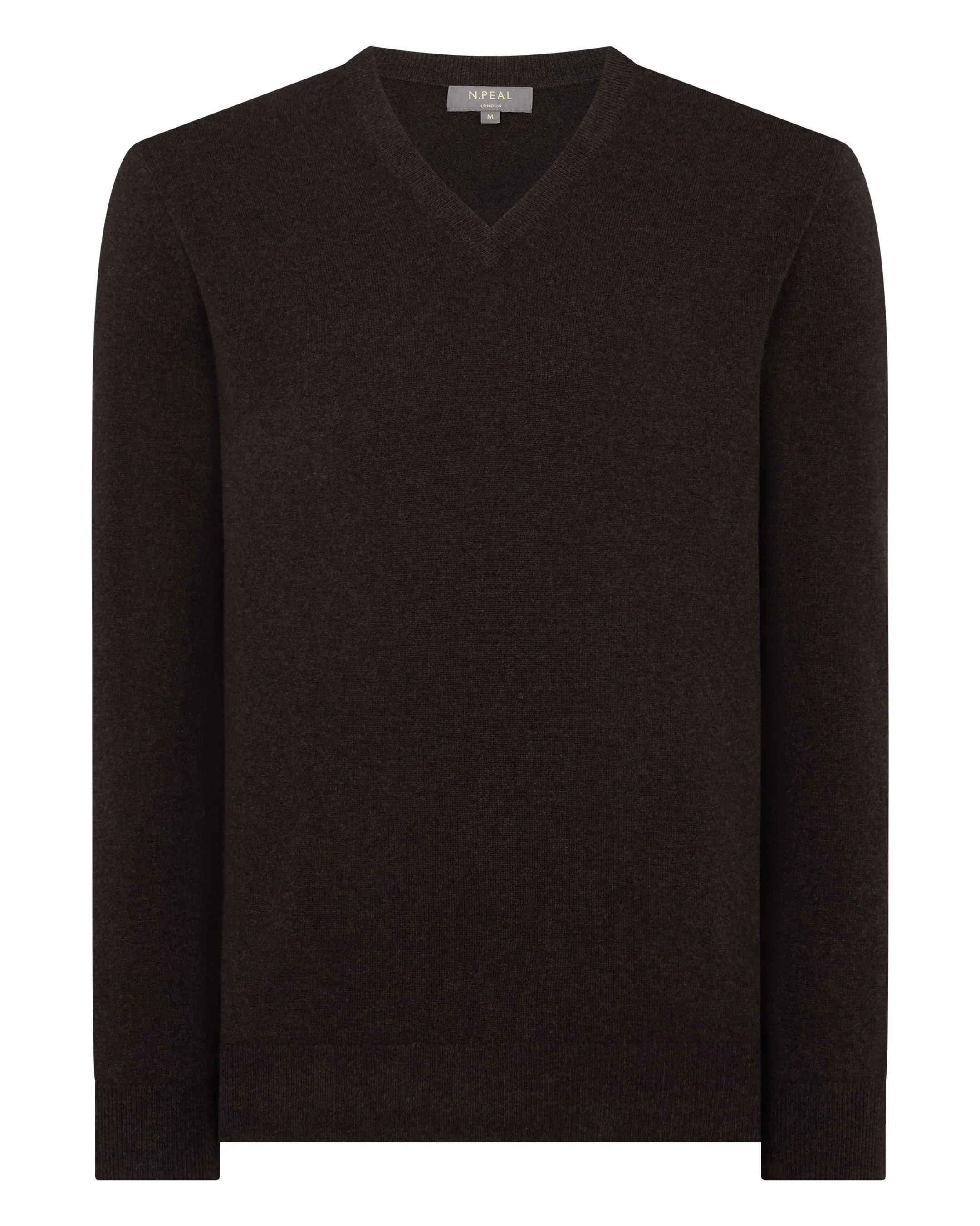 Men's Burlington V Neck Cashmere Sweater Chocolate Brown