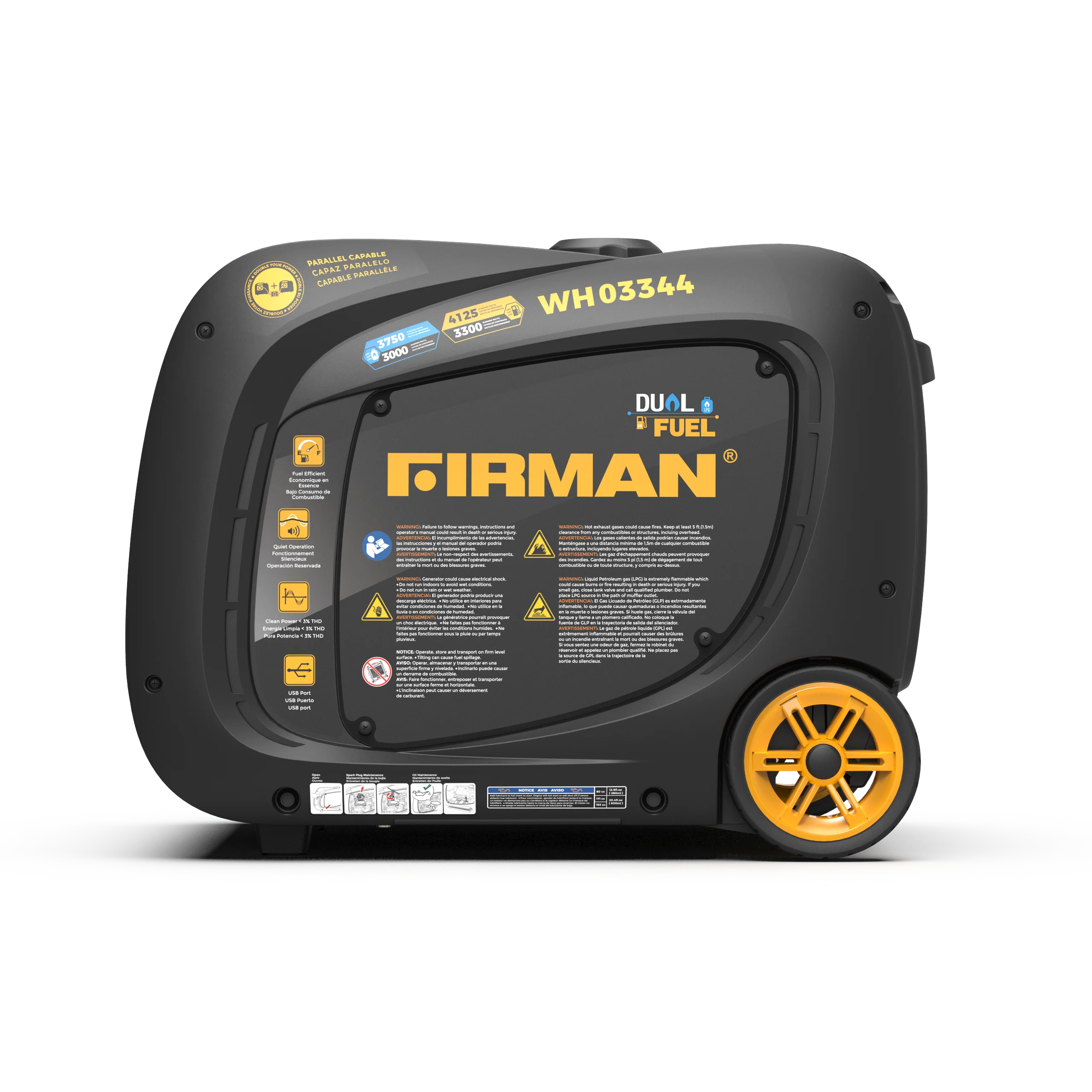 Dual Fuel Inverter Portable Generator 4125W Electric Start
