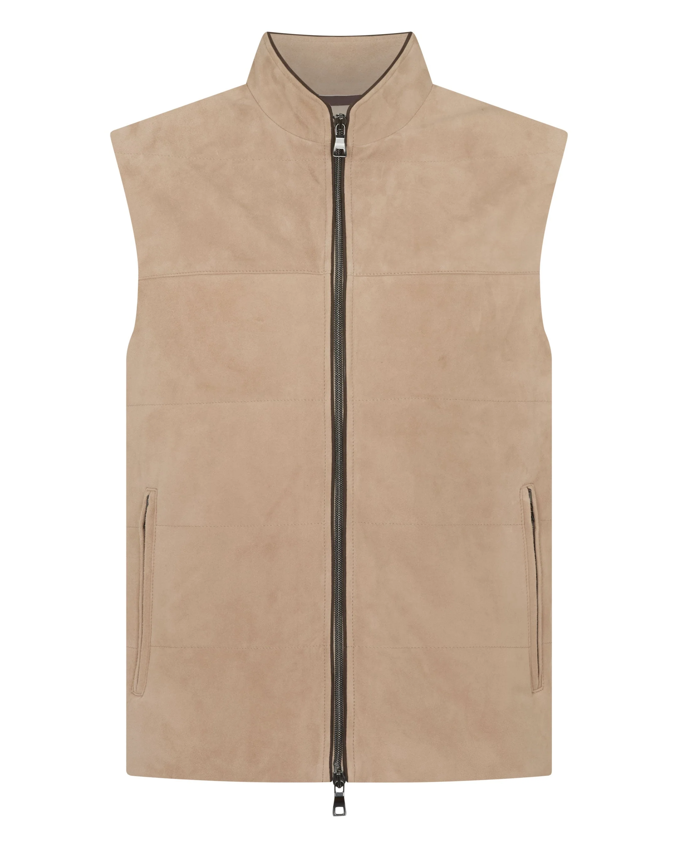 Men's Belgravia Suede Gilet Beige Brown