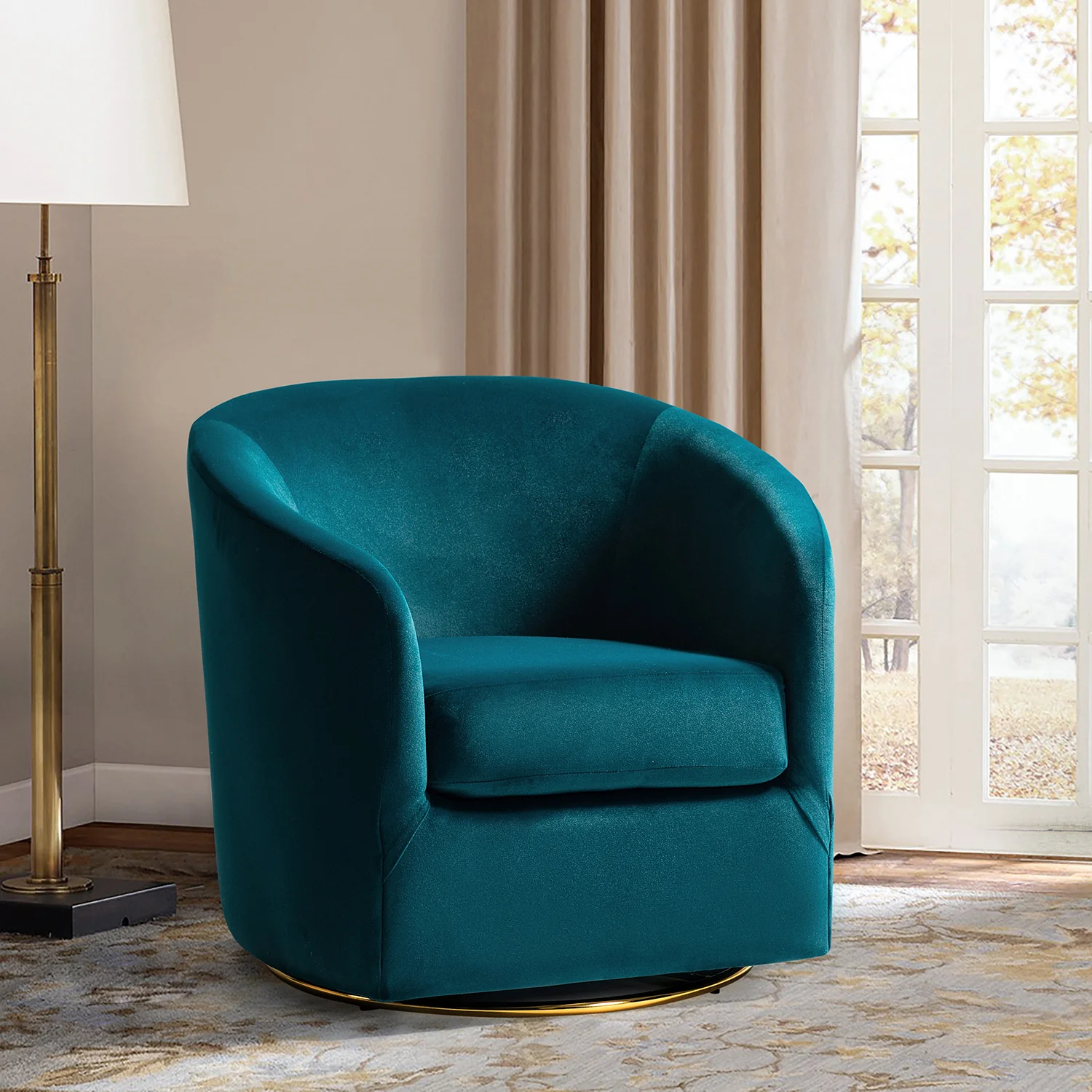 Amarante Swivel Chair in Teal