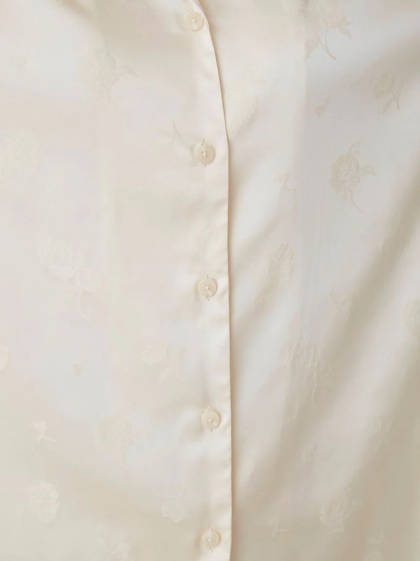 Flower Satin Pajama Sleep Shirt