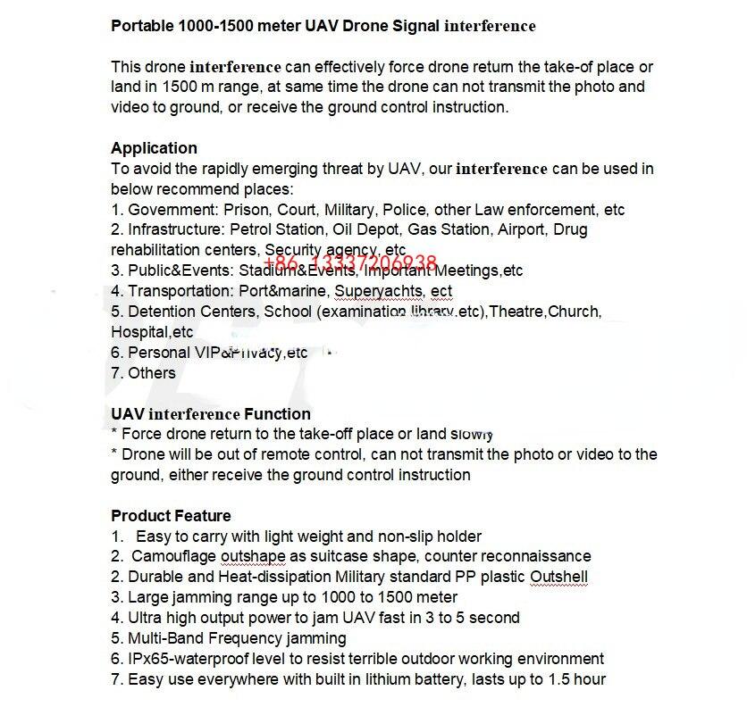 60W Anti Drone Device - 1.5Km Uav Tegenmaatregel Koffer Drone Equipment Anti DJI Drone Device Suitcase Drone Blocker Signal SHIELDING Drone