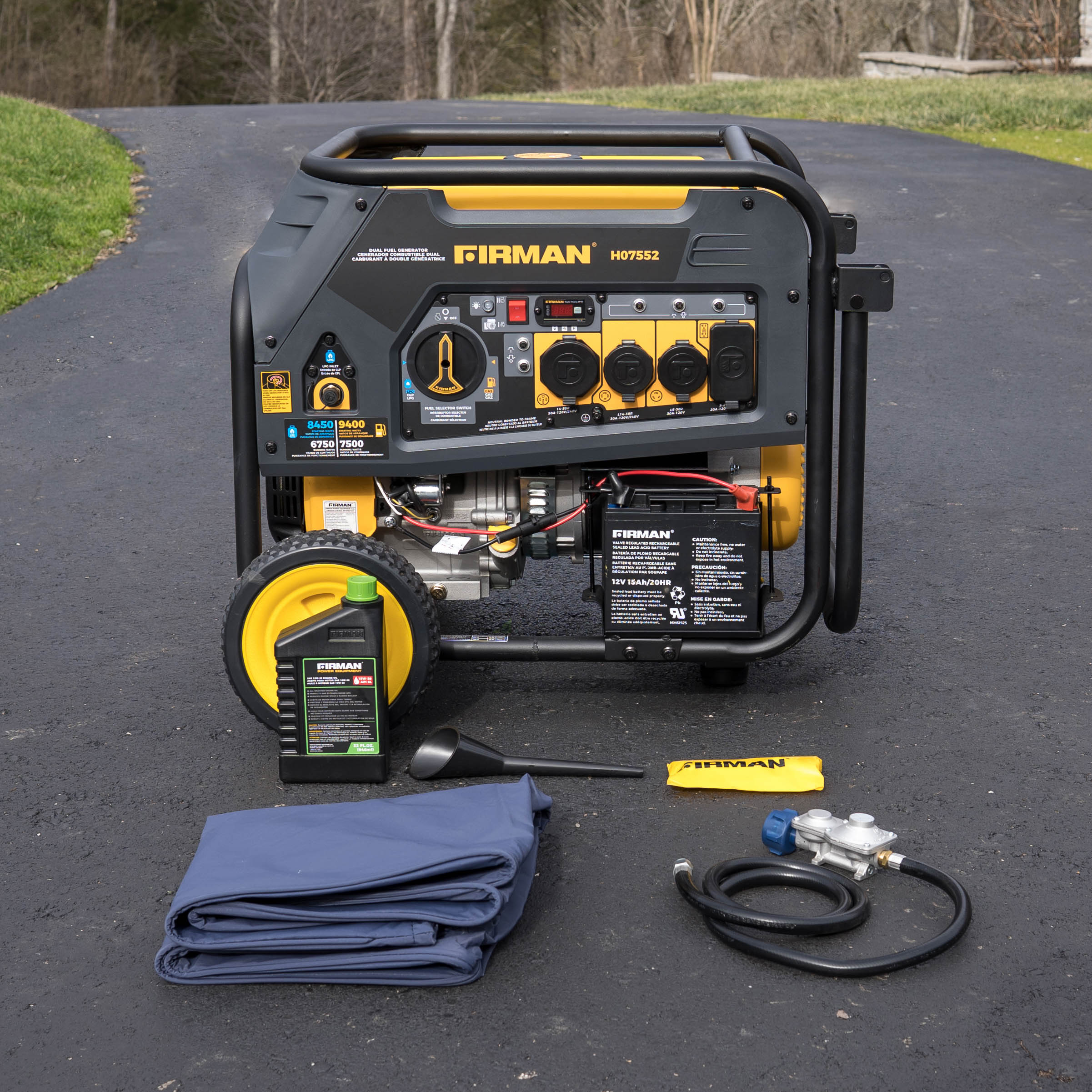 Dual Fuel Portable Generator 7500W Electric Start 120/240V