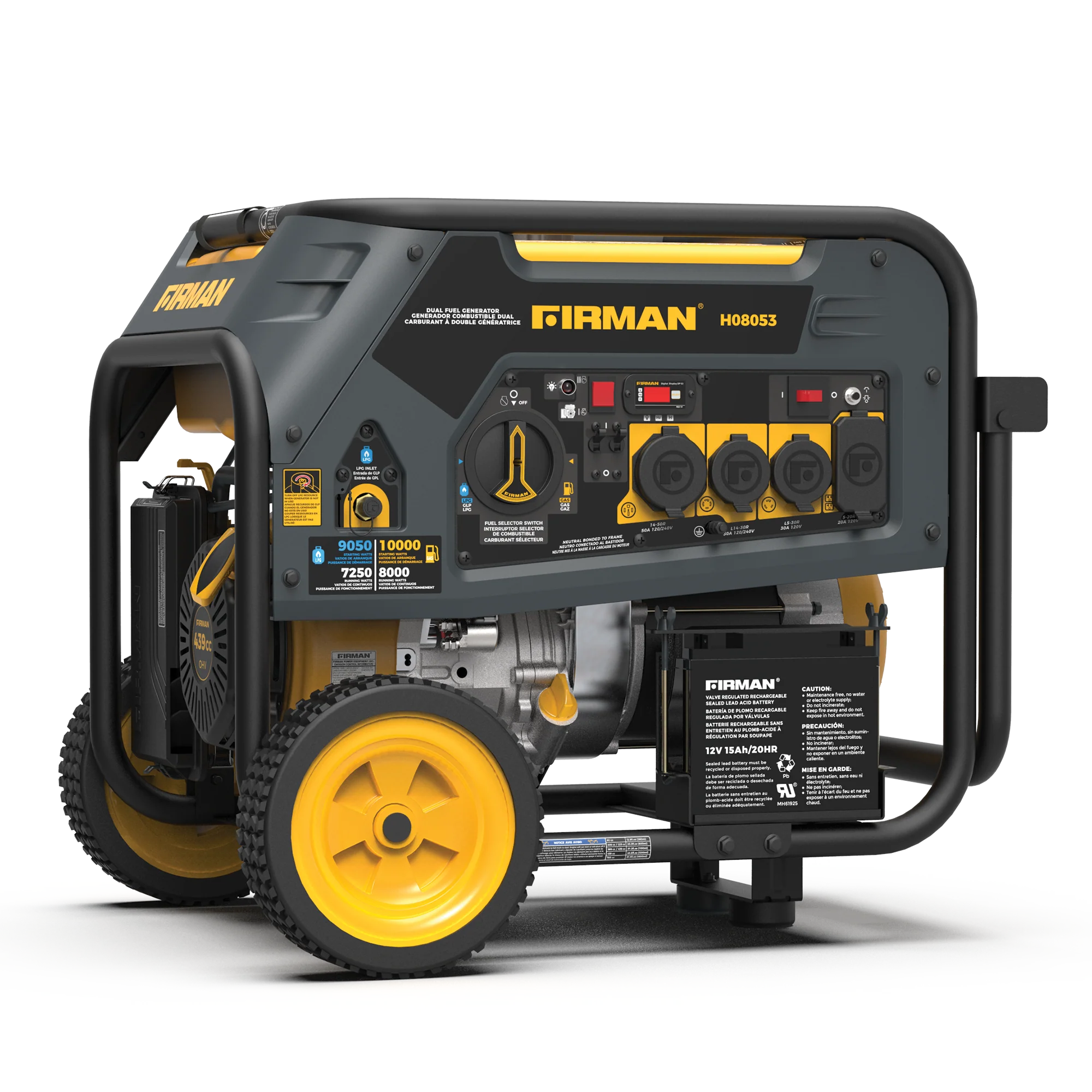 Dual Fuel Portable Generator 8000W Electric Start 120/240V