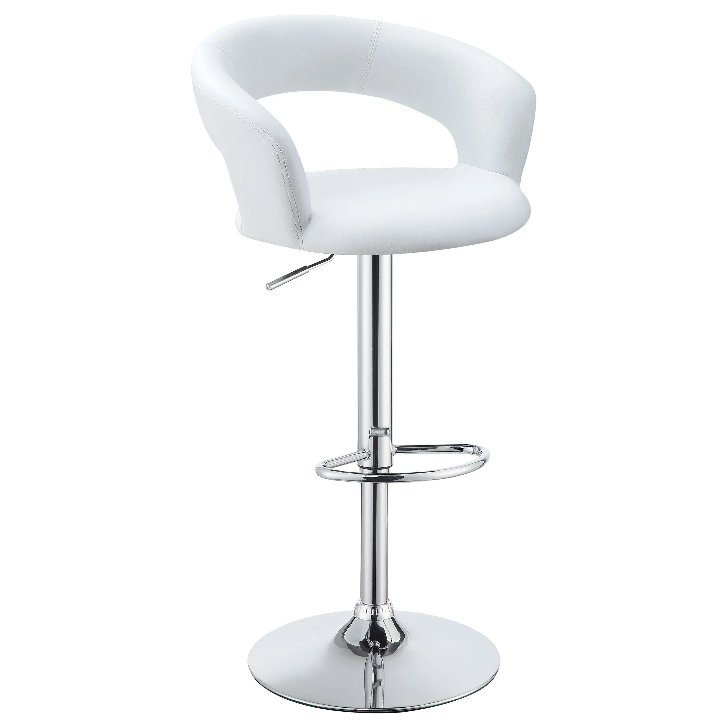 Barraza 29-inch Adjustable Height Bar Stool Black / White and Chrome
