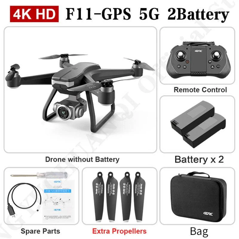 F11 PRO Drone - GPS 4K HD Dual HD Camera Professional WIFI FPV Aerial Photography Brushless Motor Quadcopter Dron Toys Professional Camera Drone