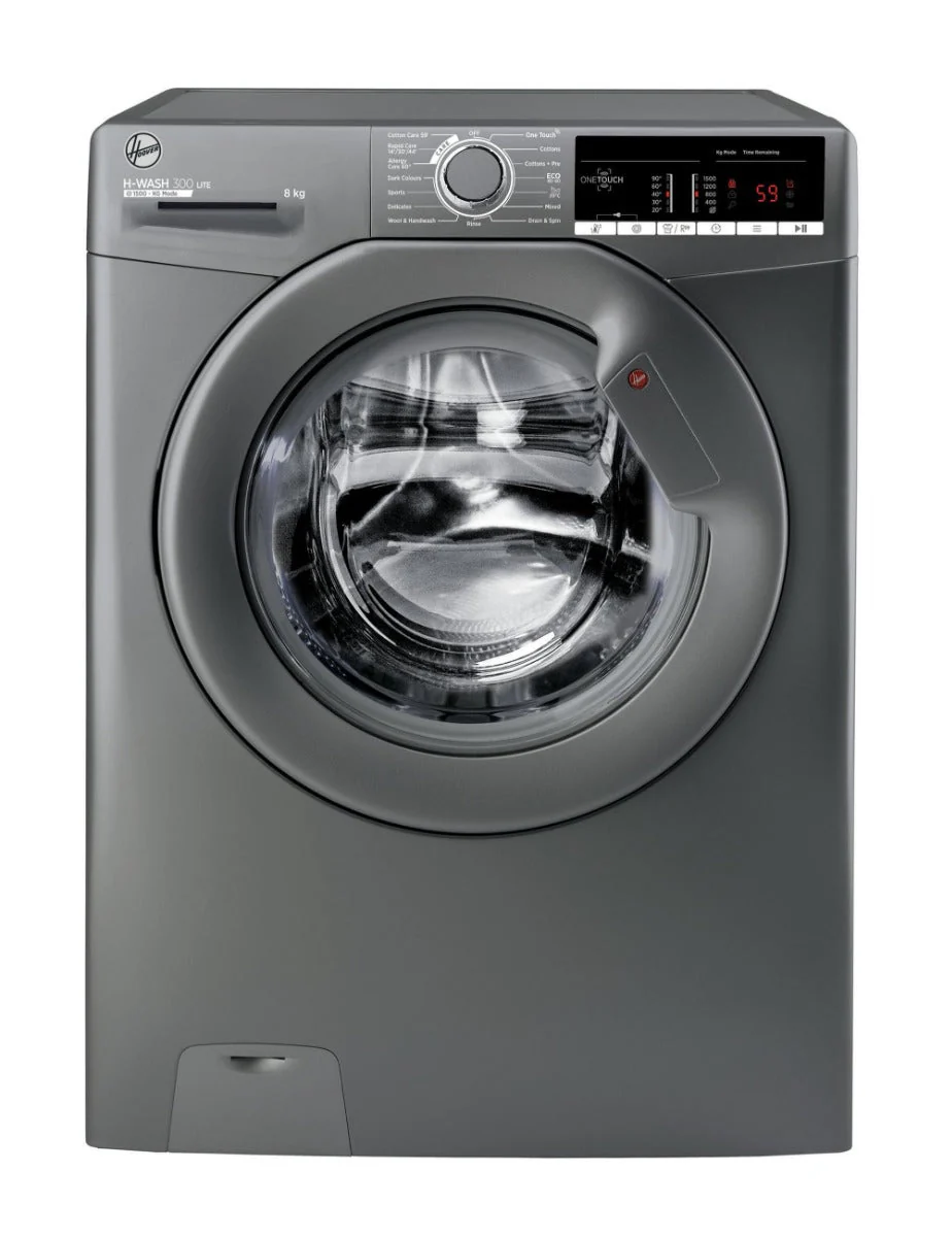 Hoover 220 Volt Washer Silver Graphite 8KG  220v 240 volts H3W58T220v/GGE Washing Machine 220v 240 volts 50 hz