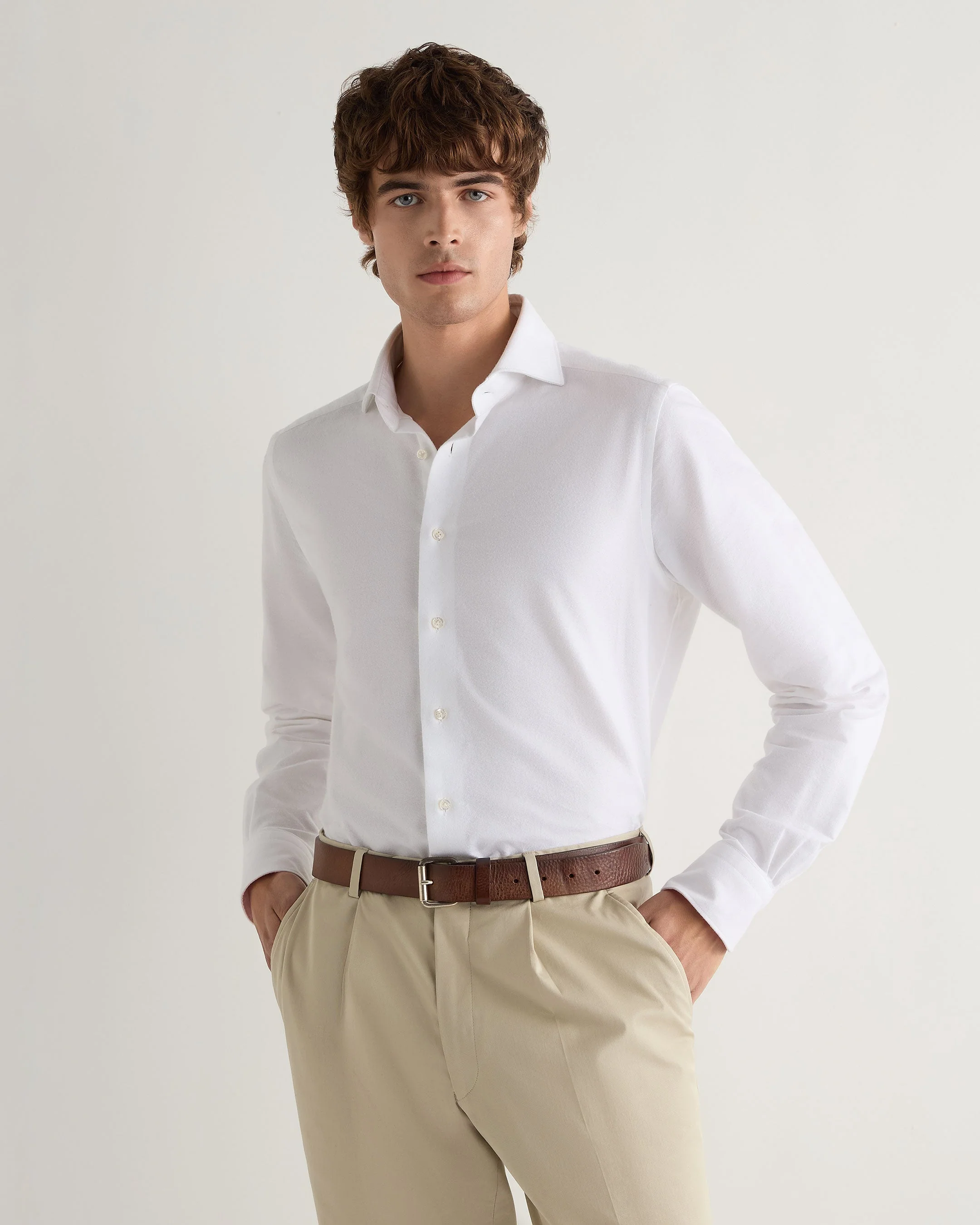 Men's Cannes Soft Cotton Flannel Shirt White