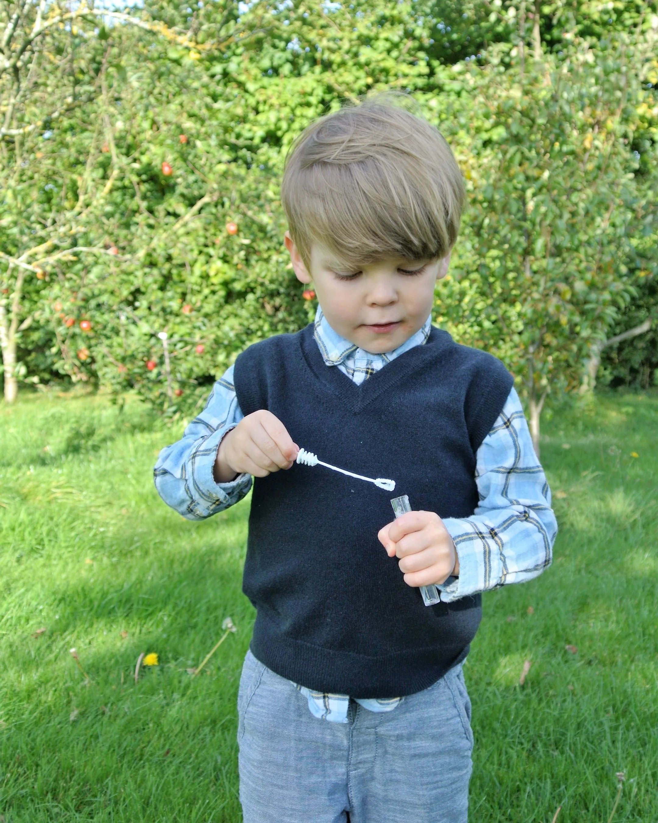 Boys Cashmere Slipover Navy Blue