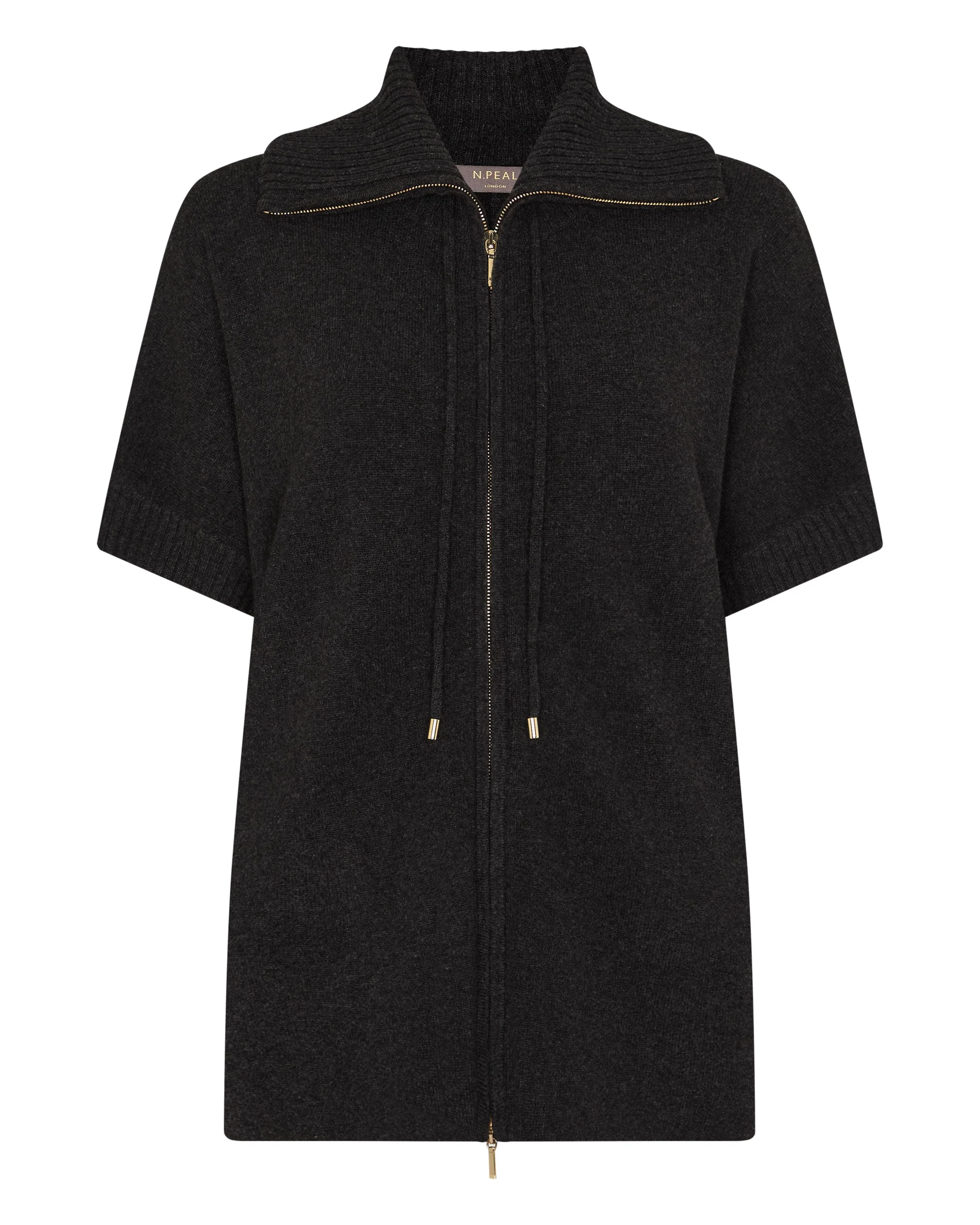 Women's Milano Knitted Cashmere Cape Deep Charcoal Grey