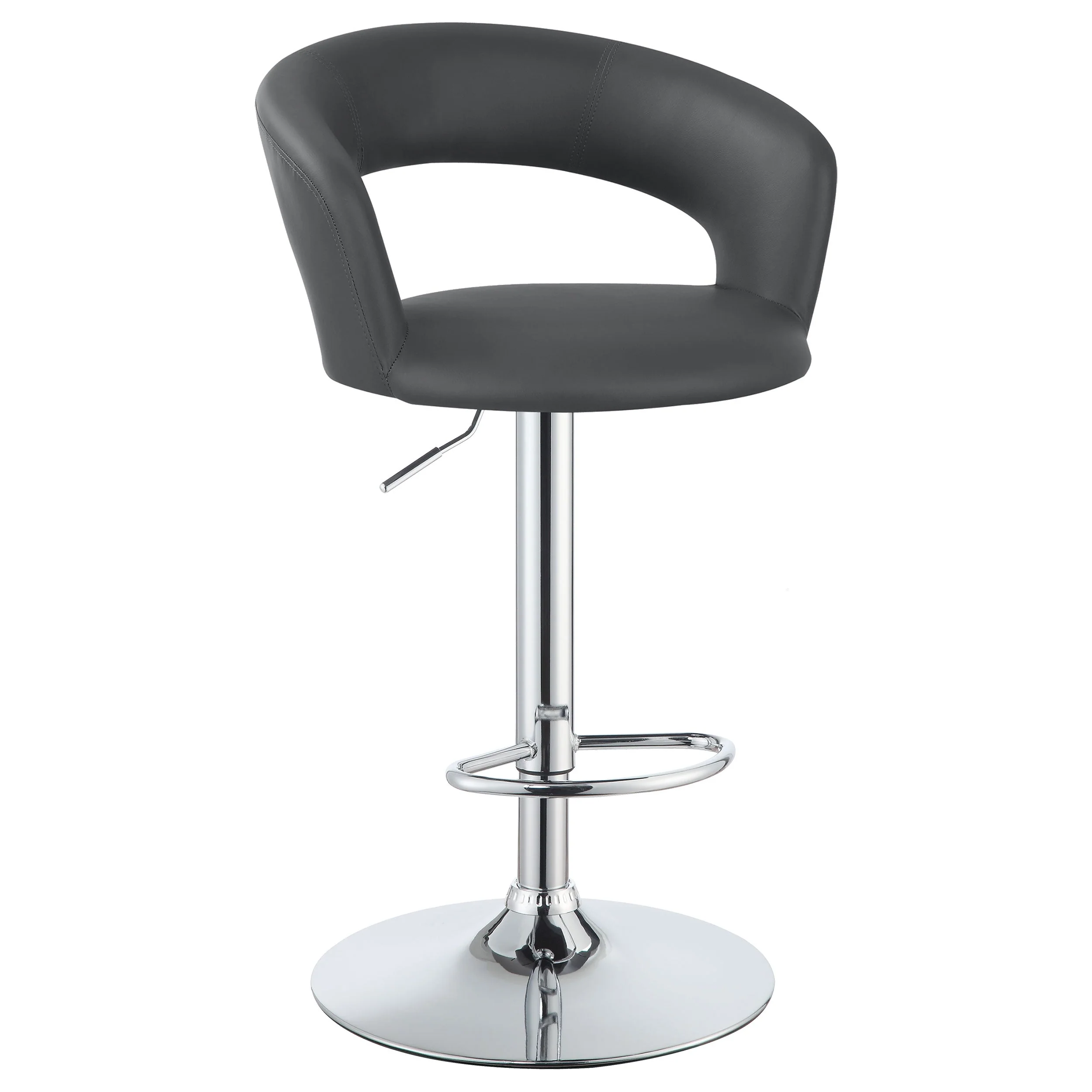 Barraza 29-inch Adjustable Height Bar Stool Grey and Chrome