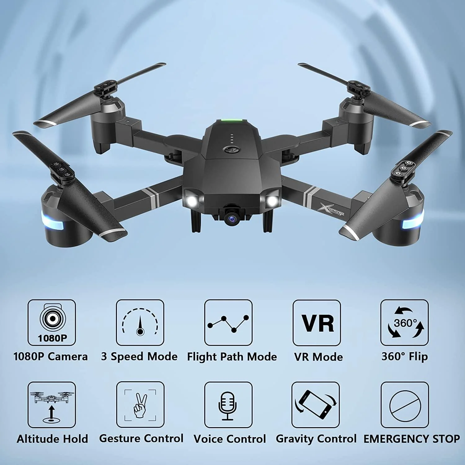 ATTOP X-PACK 18 Camera Drone - 1080P FPV Drones with Carrying Case, Long Distance Quadcopter Equipped w/2 batteries, One key Return/Emergency Stop, ATTOP Drones for Adults/Beginners, Girls/Boys Gifts