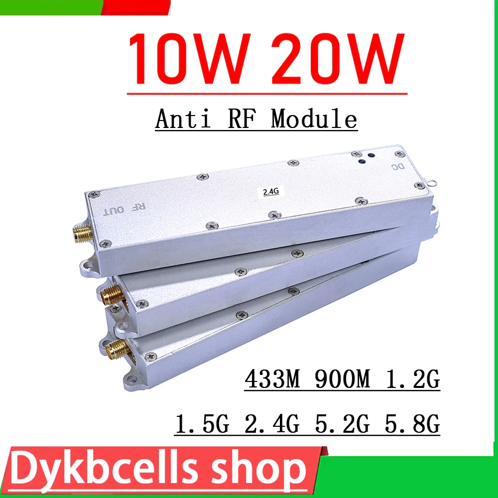10W 20W Anti Drone module - DC 28V 433Mhz 1.5Ghz 2.4Ghz 5.2Ghz 5.8Ghz for Anit Remote control 2.4G WIFI Bluetooth 5.8G module Anti Drone Device