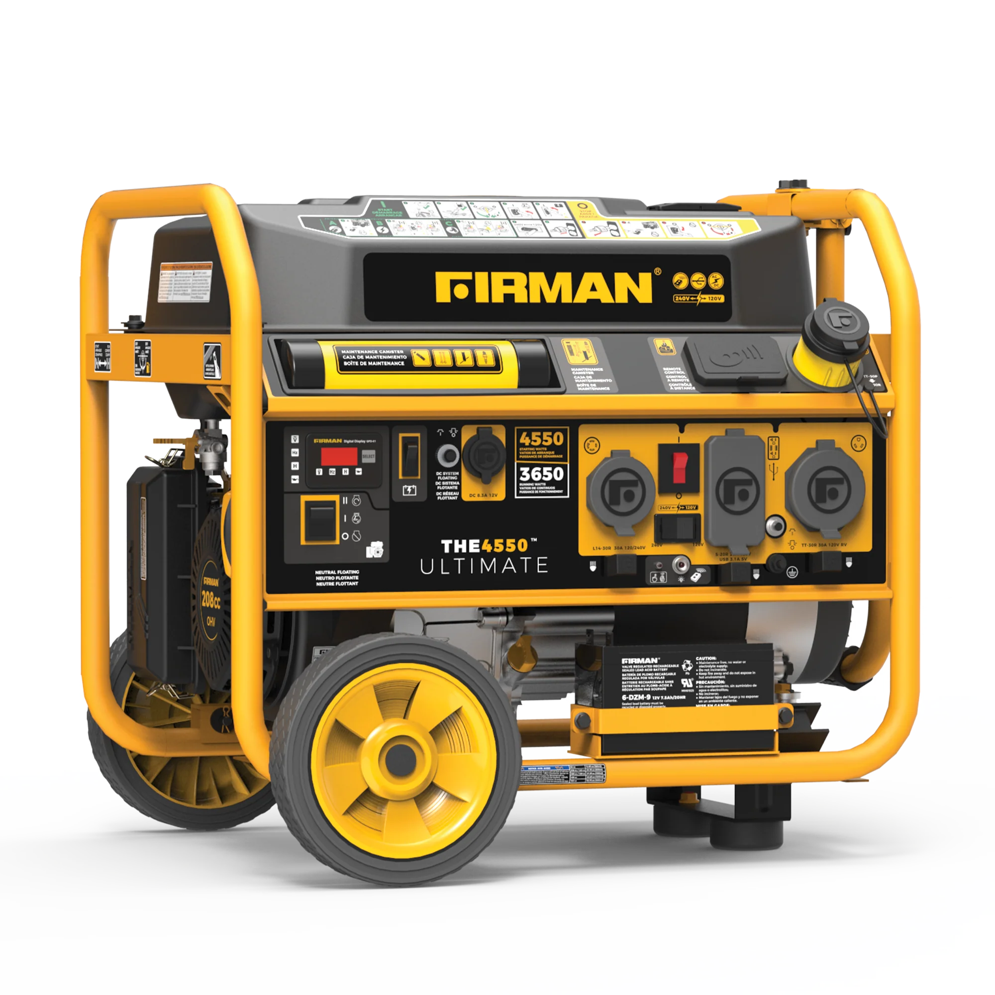 Gas Portable Generator 4550W Remote Start 120/240V